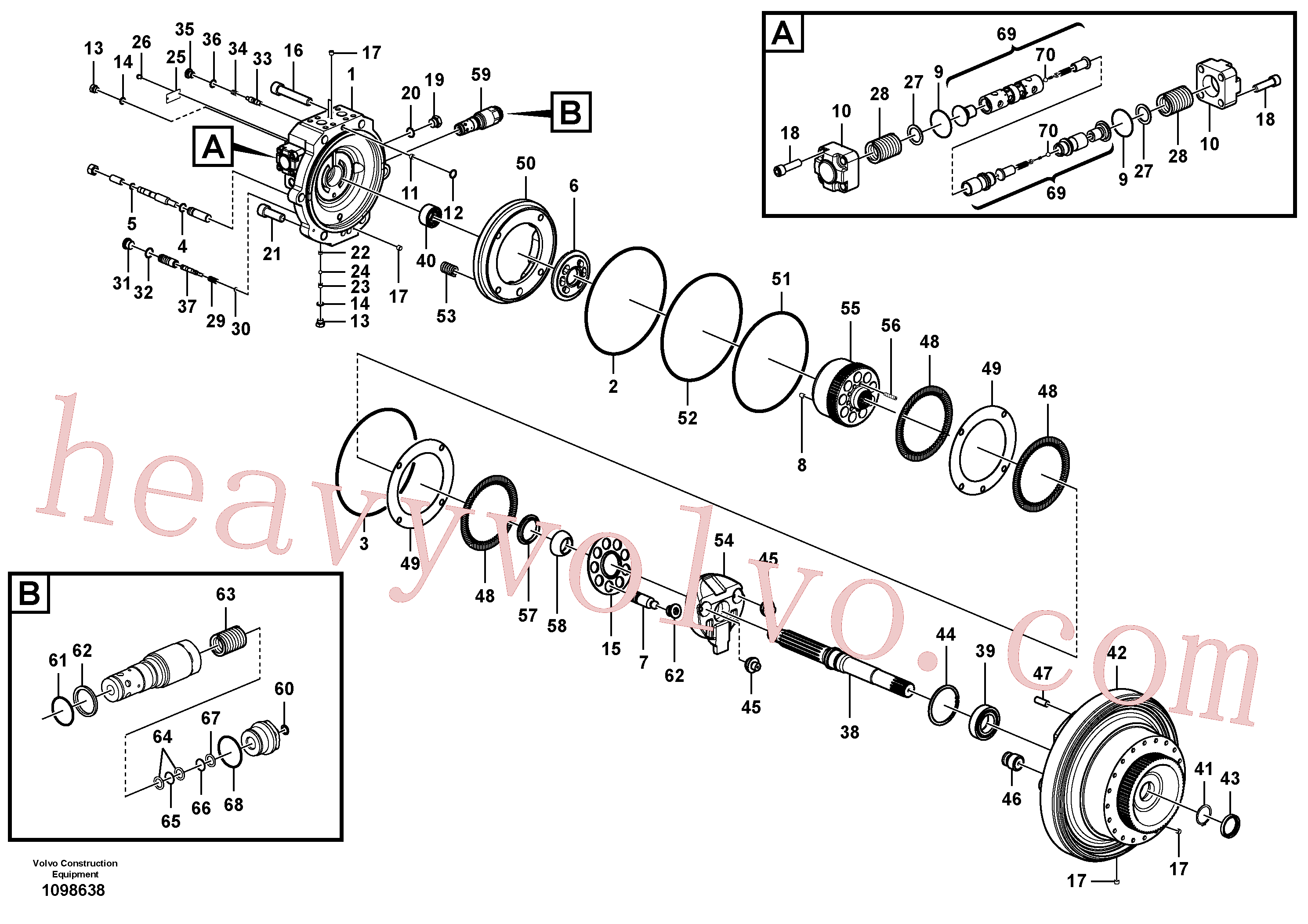 VOE14551797 for Volvo Travel motor(1098638 assembly)