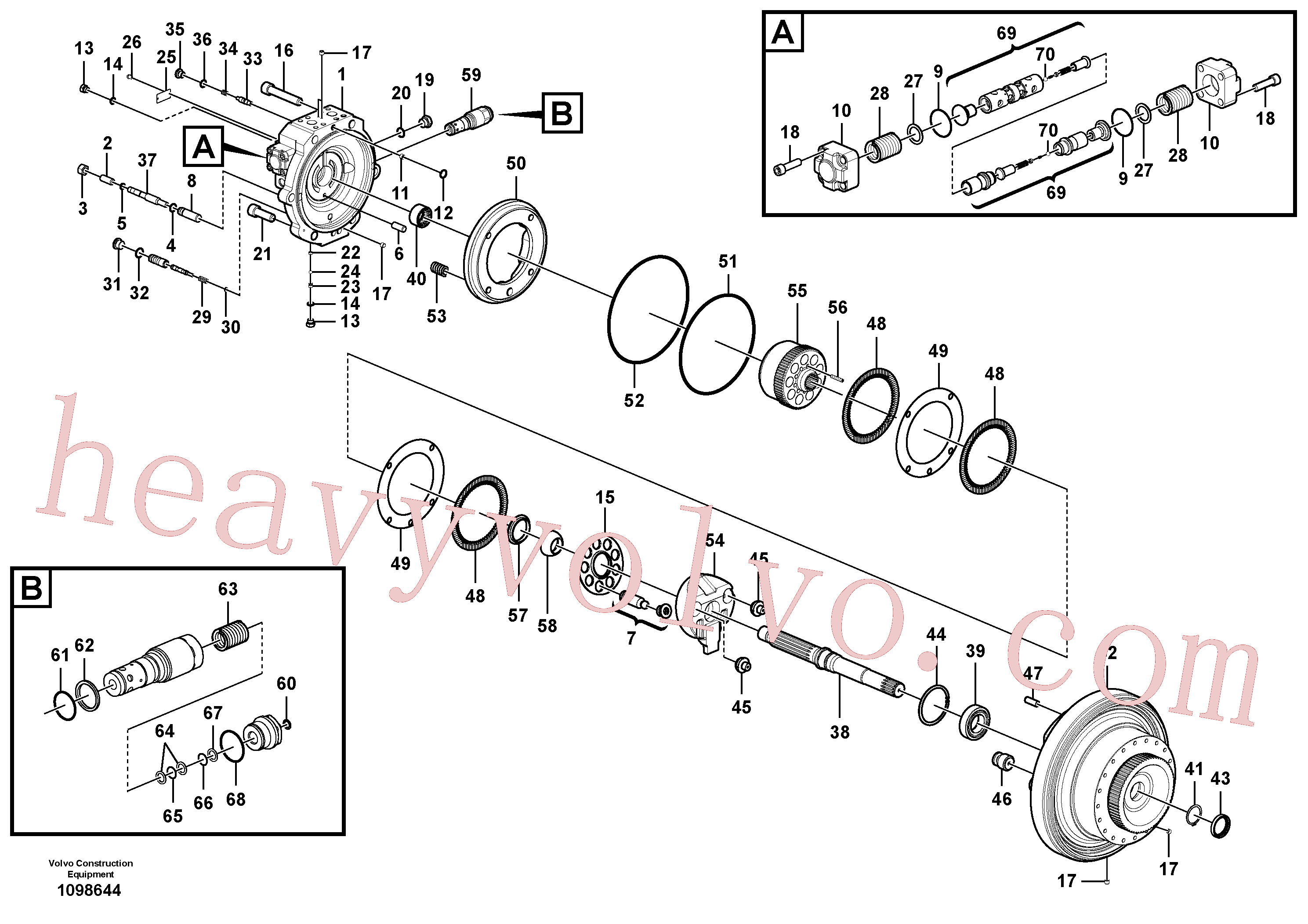 VOE14565334 for Volvo Travel motor(1098644 assembly)