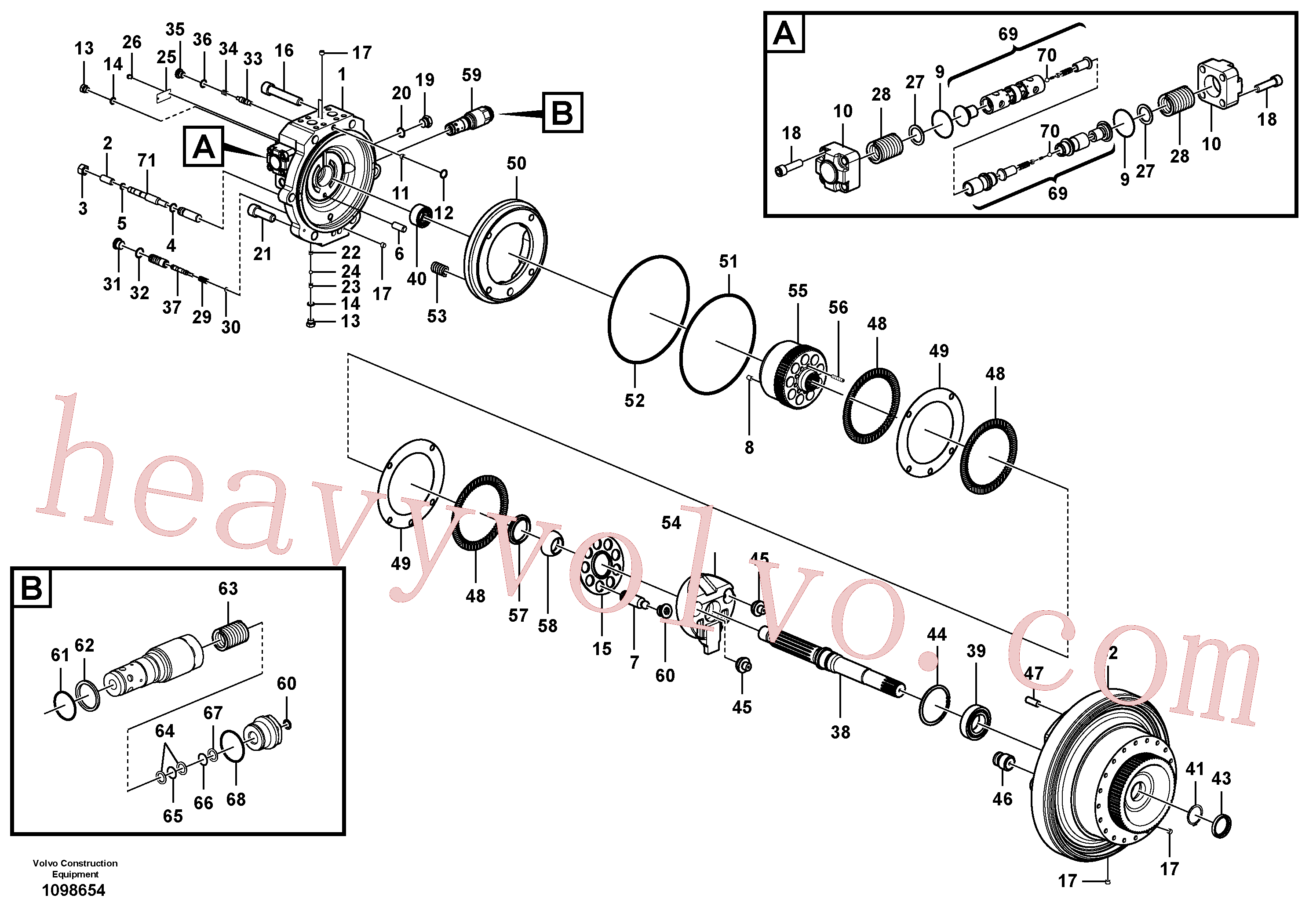 VOE14565334 for Volvo Travel motor(1098654 assembly)