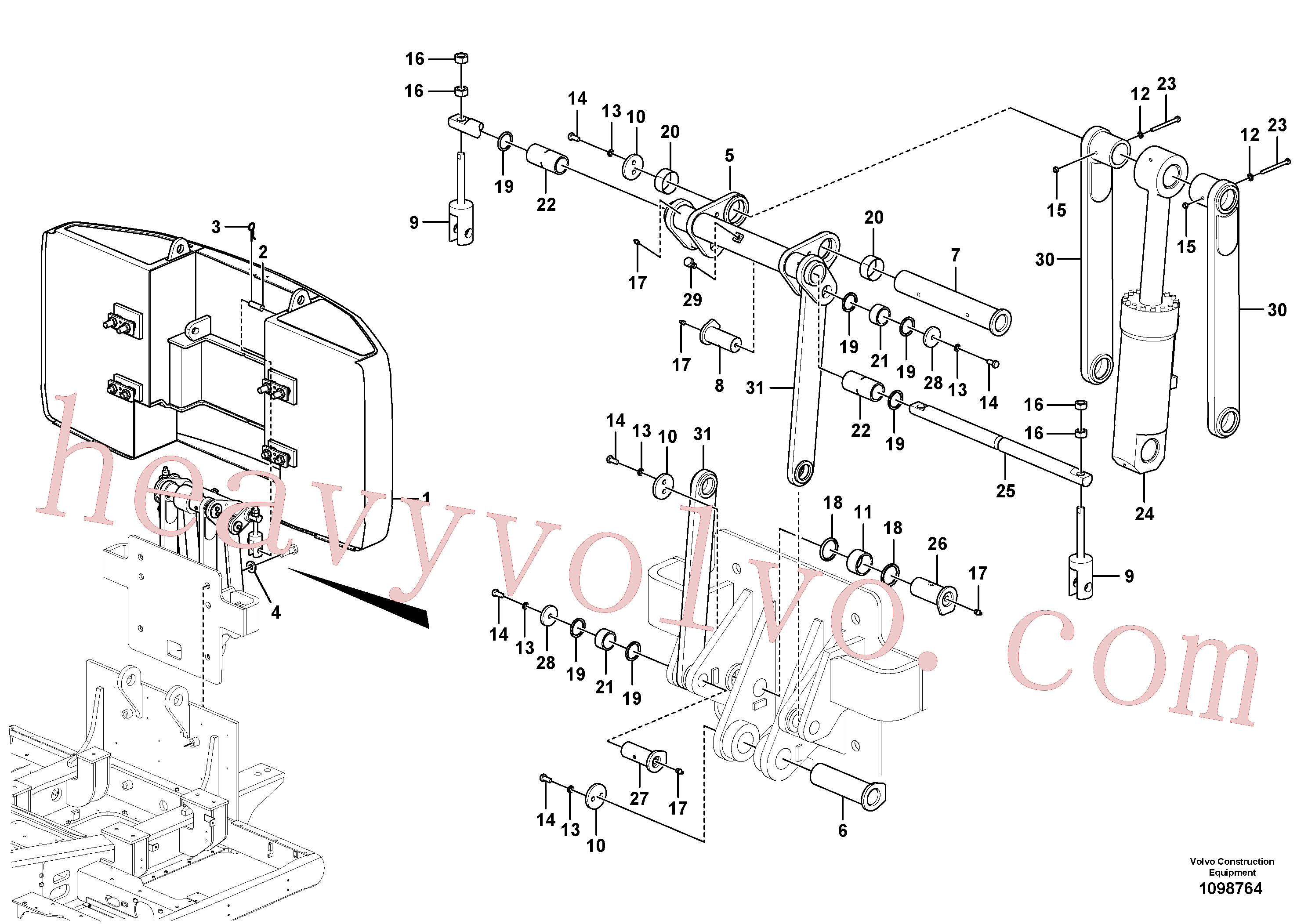 VOE14880737 for Volvo Counterweights, Removal(1098764 assembly)