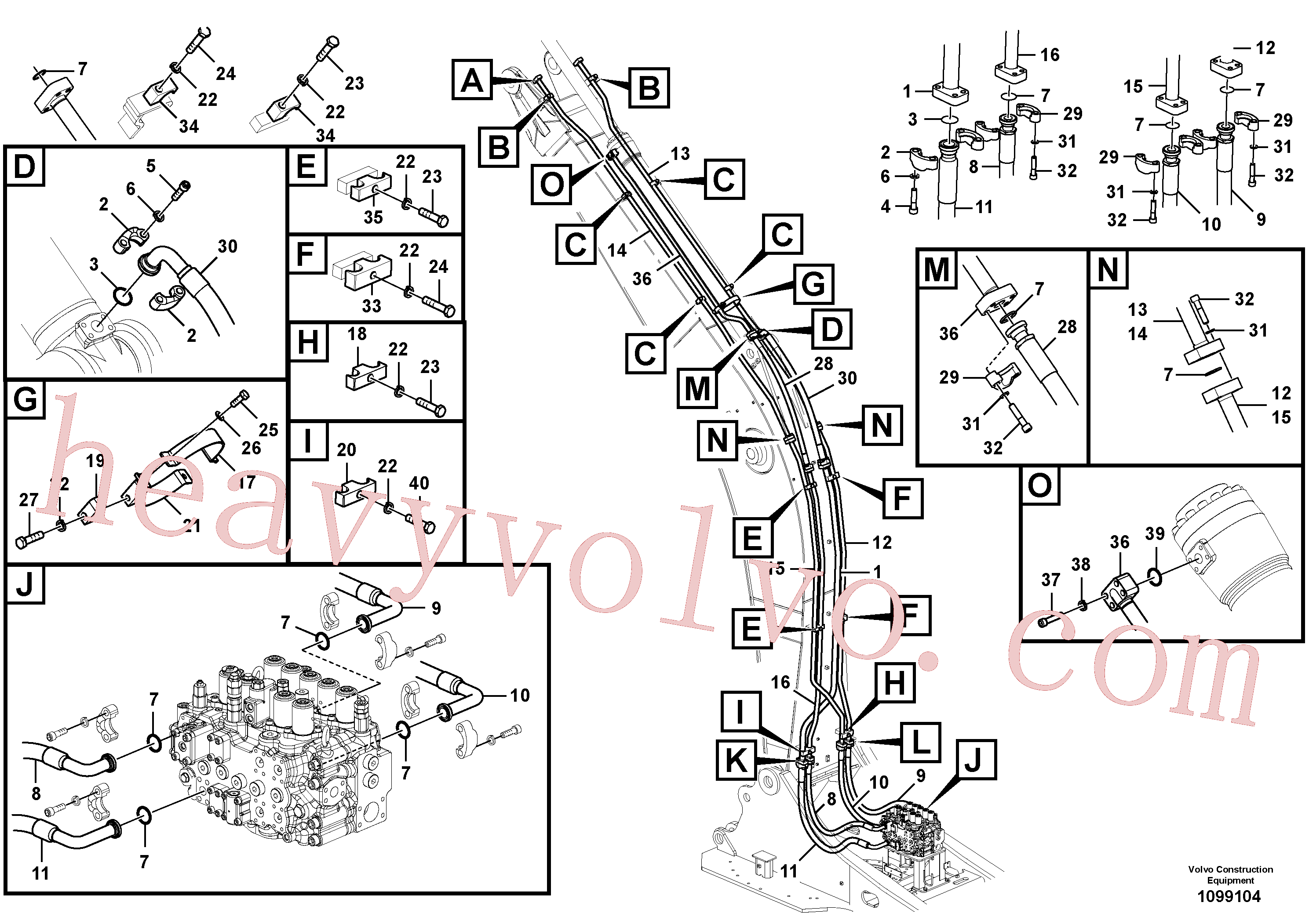 VOE14639453 for Volvo Working hydraulic, dipper arm cylinder on boom.(1099104 assembly)