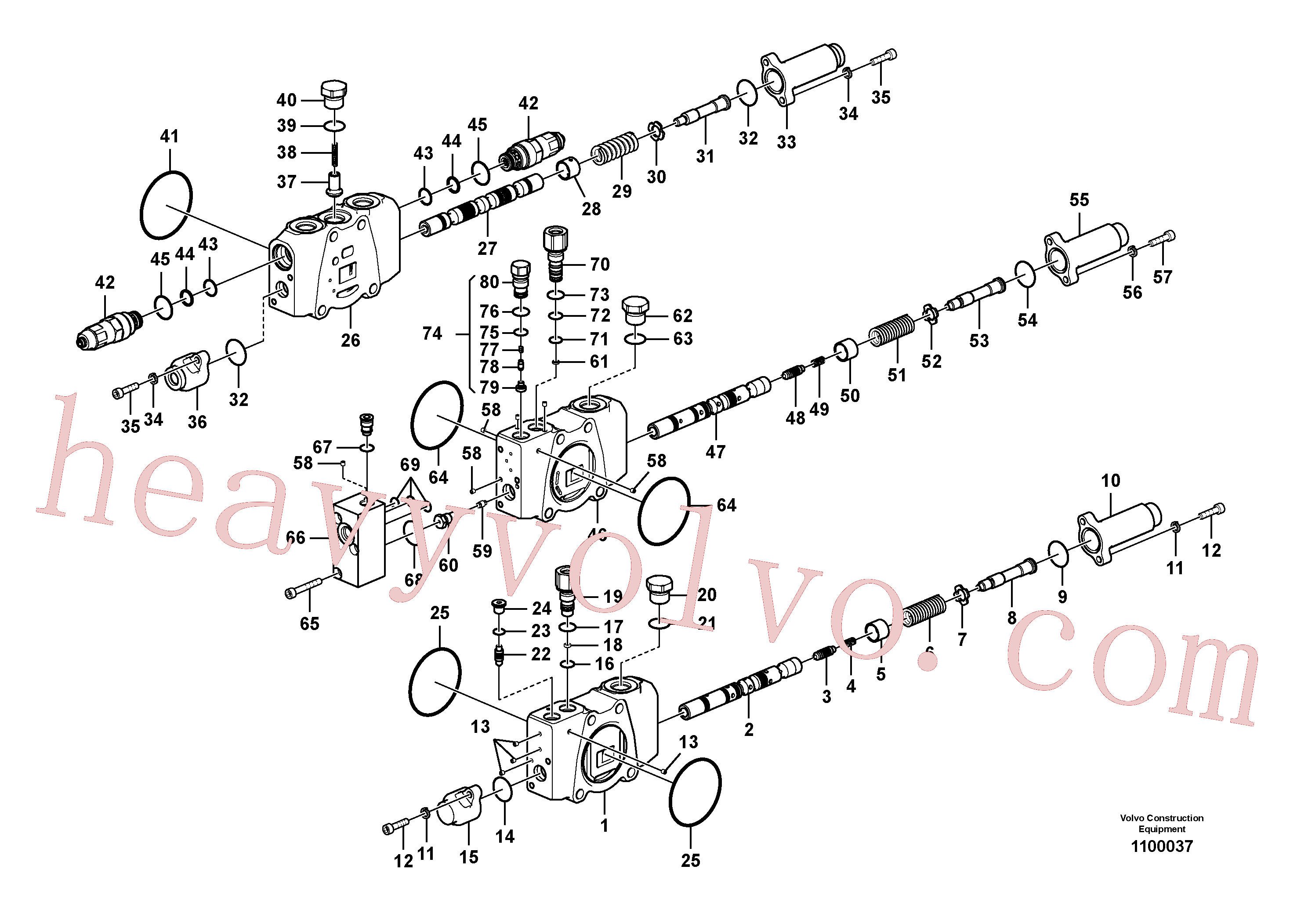 VOE14553043 for Volvo Main control valve(1100037 assembly)