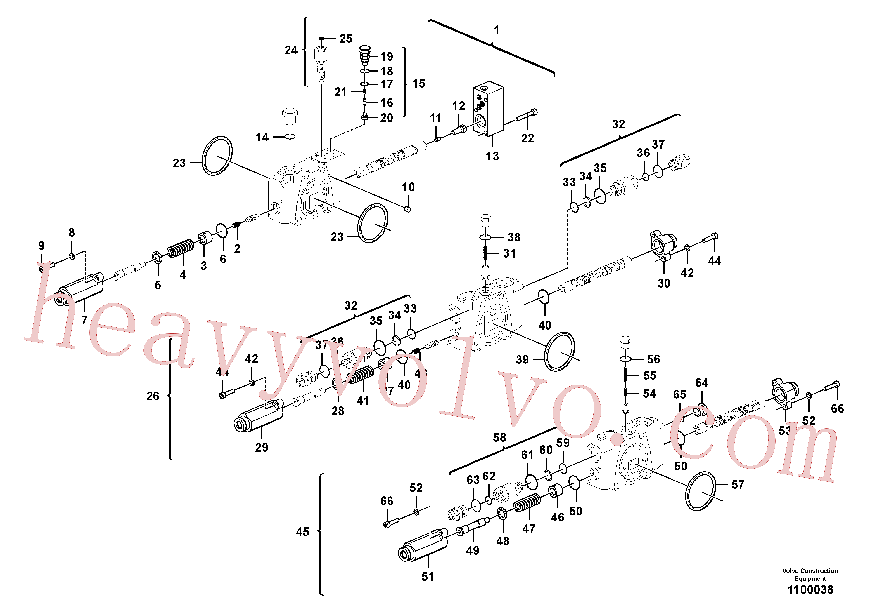 VOE14880635 for Volvo Main control valve(1100038 assembly)