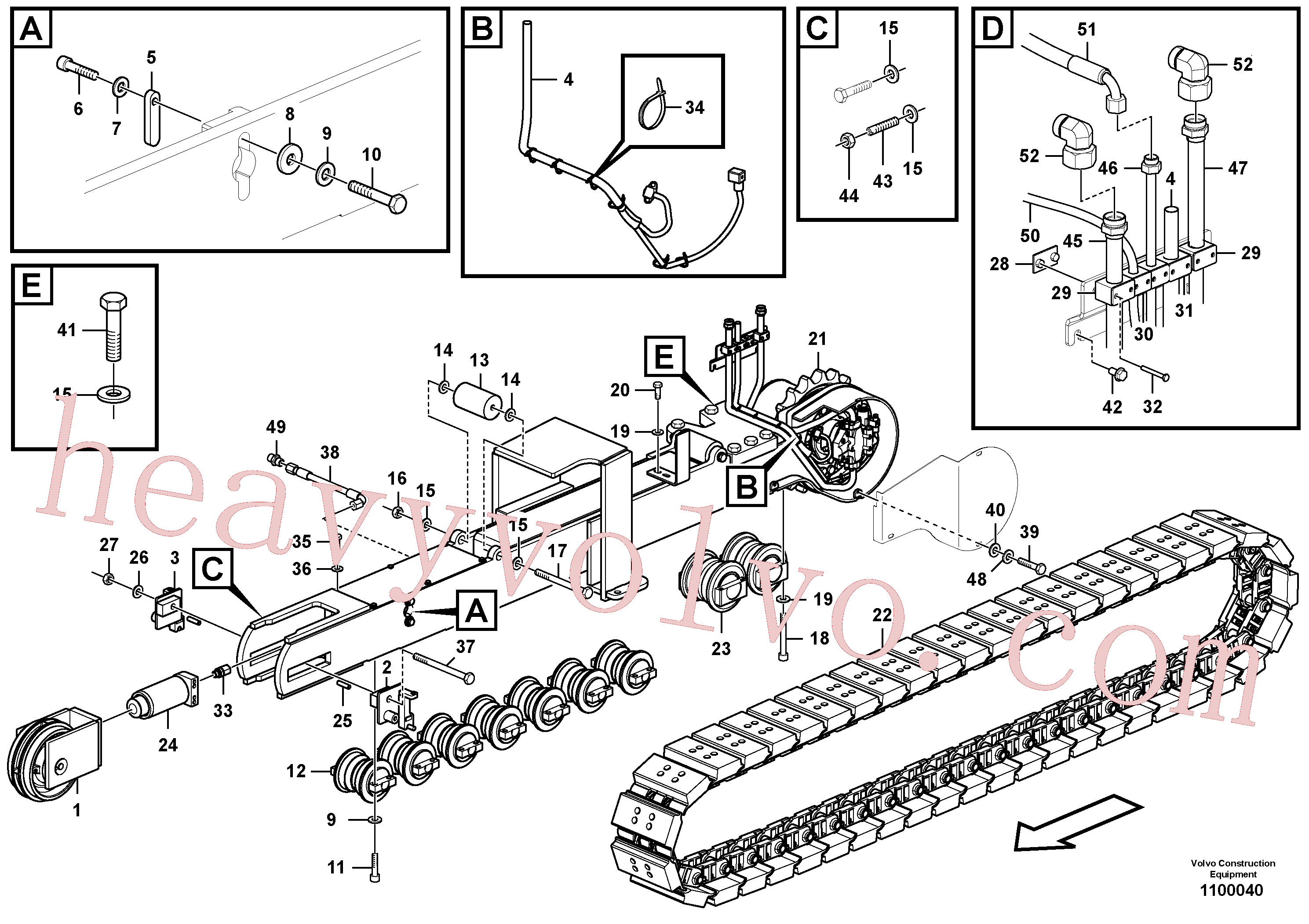 VOE937112 for Volvo Track Installation(1100040 assembly)