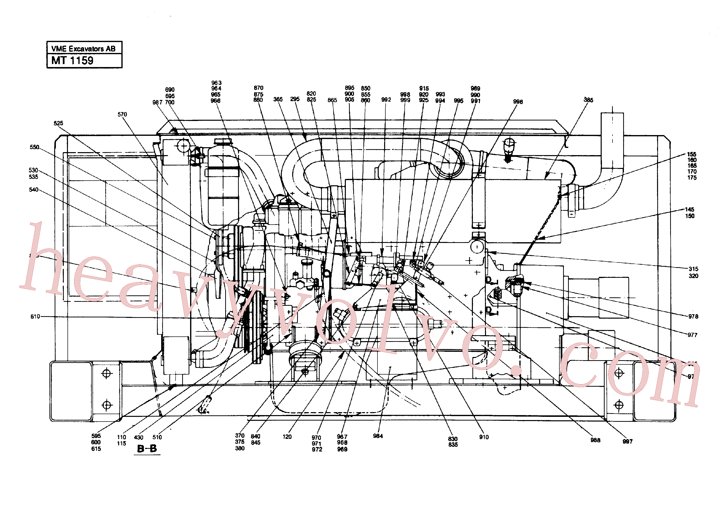 VOE955568 for Volvo Engine assembly Td 61 Ace, Ser No - 1404 Td 61 Ge, Ser No 1405 -(1159 assembly)