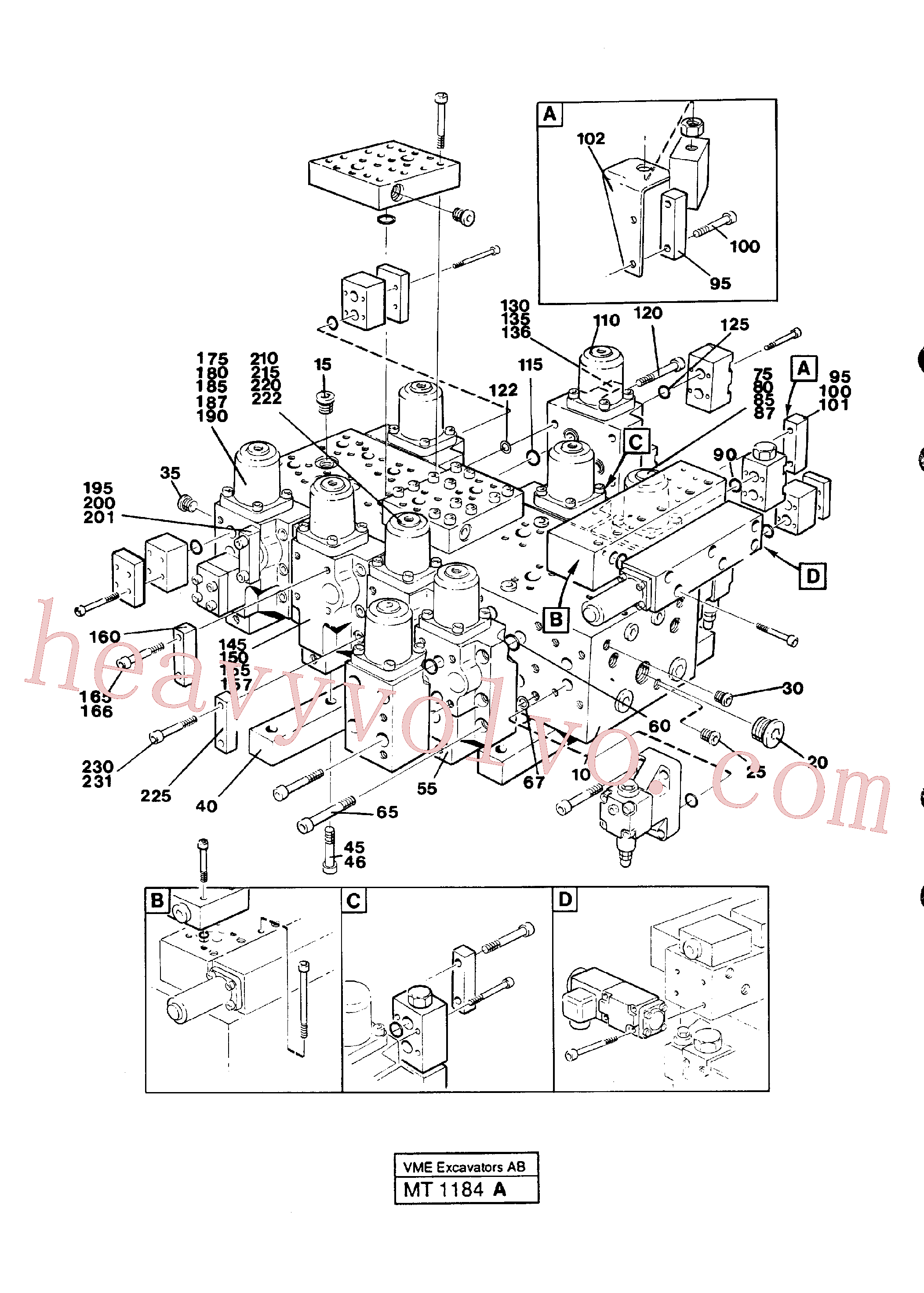 VOE14262093 for Volvo Main valve assembly(1184A assembly)