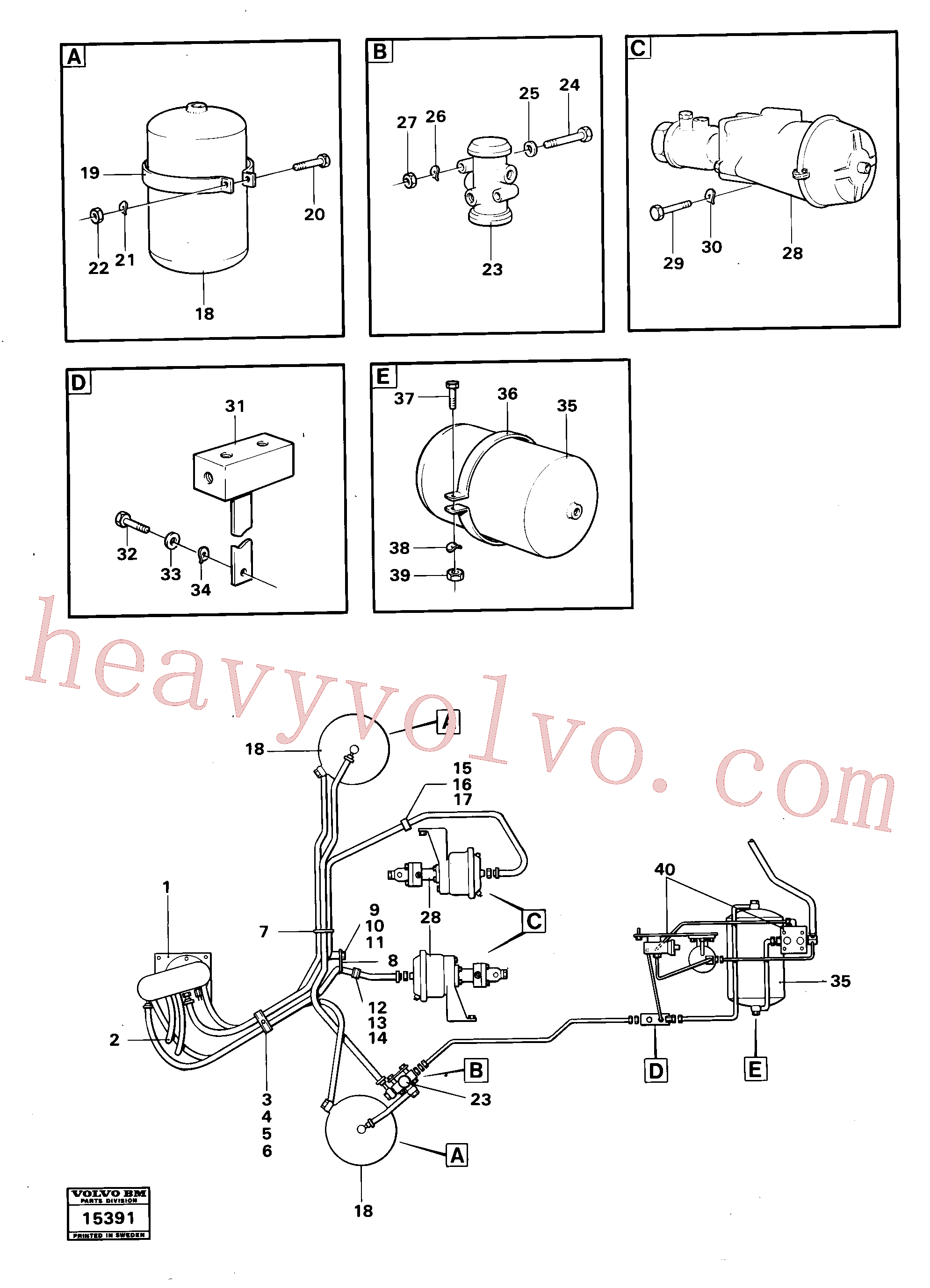 VOE955303 for Volvo Pneumatic system components Tillv No -4525(15391 assembly)