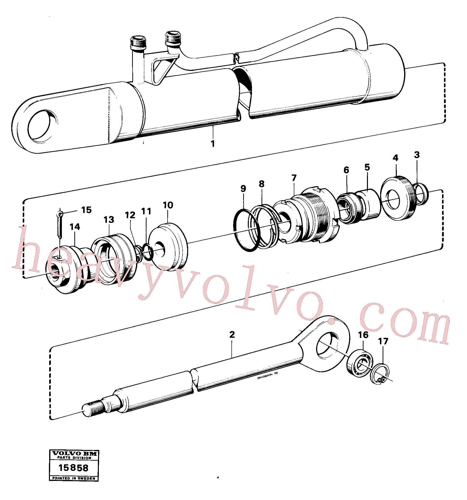 CH13A-0628 for Volvo Steering cylinder tillv nr -2600(15858 assembly)