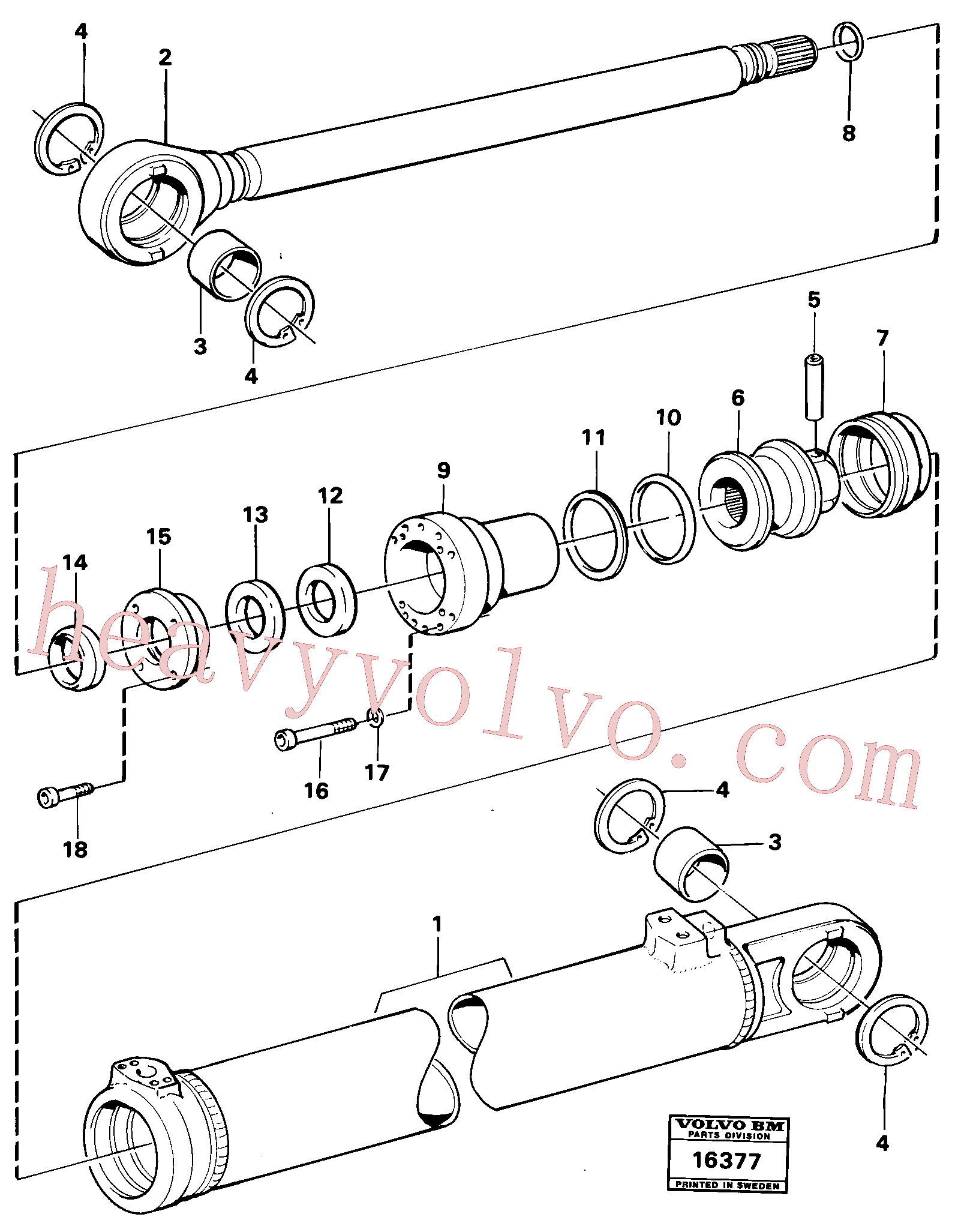 VOE11704122 for Volvo Hydraulic cylinder tilting Tillv Nr -3324(16377 assembly)