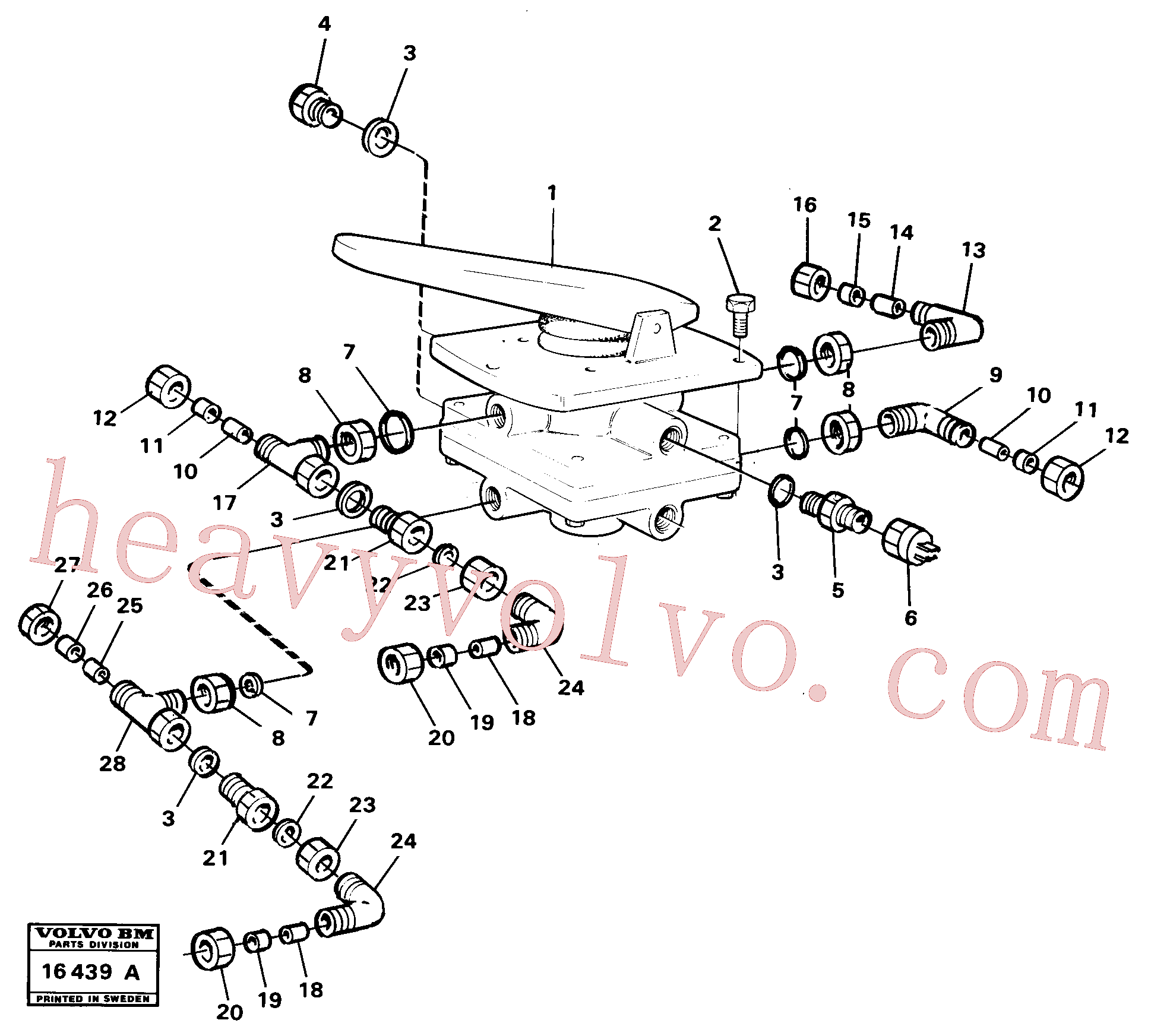 VOE7349487 for Volvo Foot-brake valve fitting(16439A assembly)