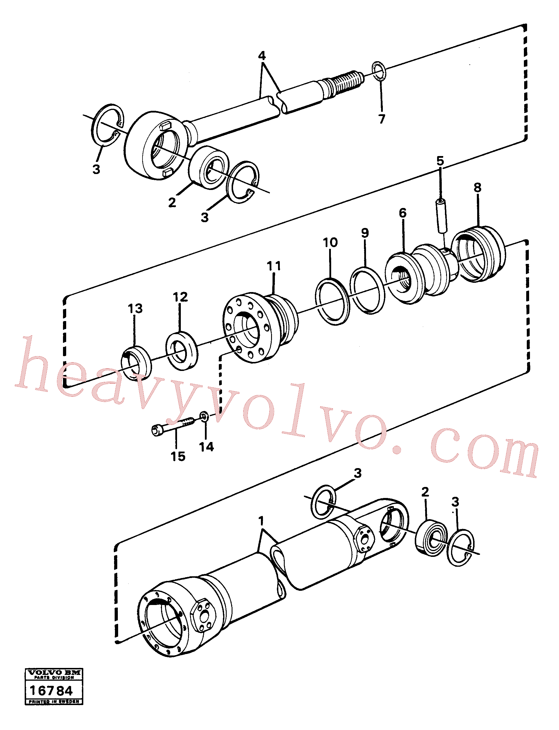 VOE4782406 for Volvo Steering cylinder, Hydraulic cylinder, Steering cylinder tillv nr 2601-, Hydraulic cylinder tillv nr 4526-(16784 assembly)