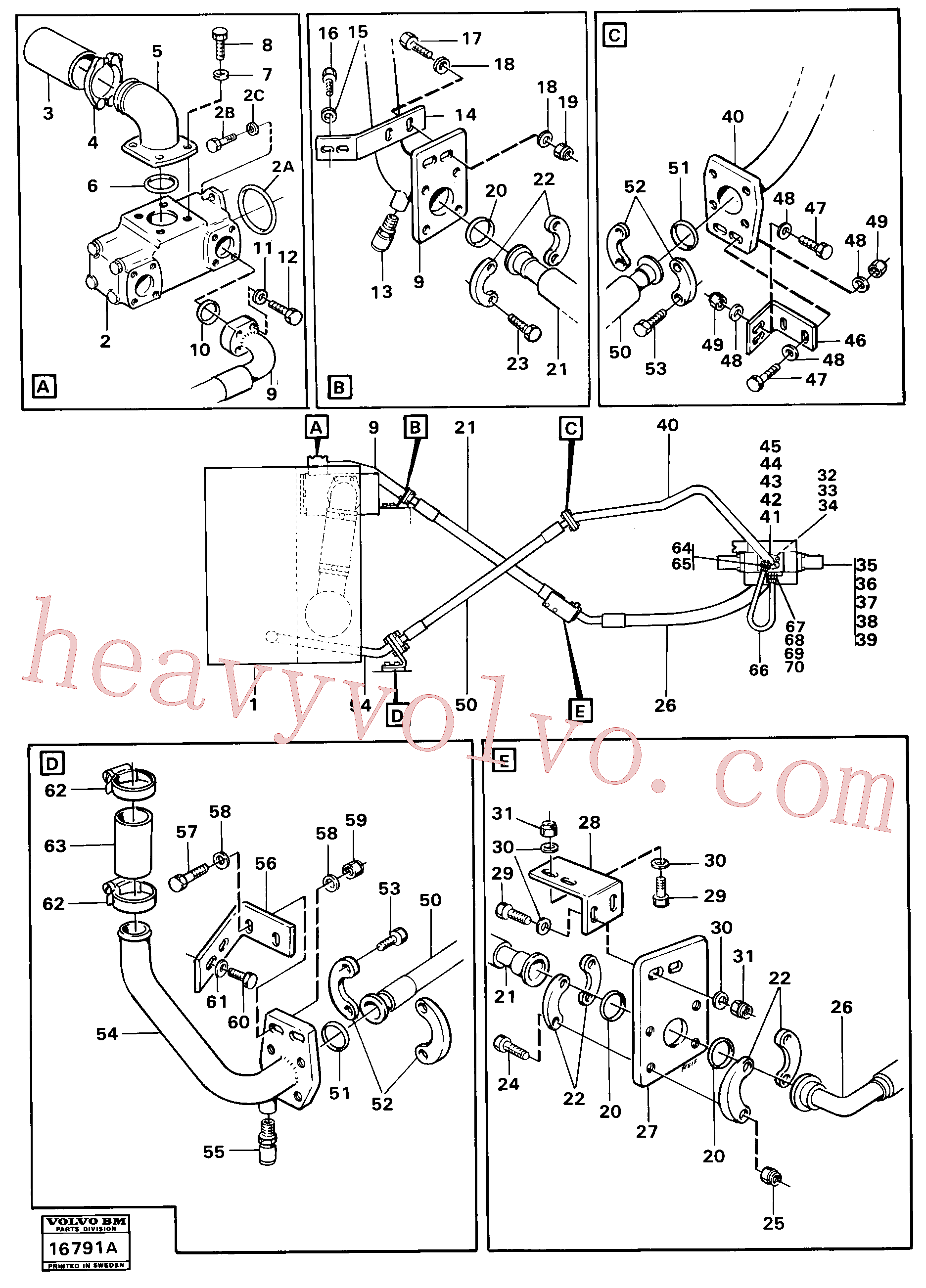 VOE955568 for Volvo Hydraulic system feed lines(16791A assembly)