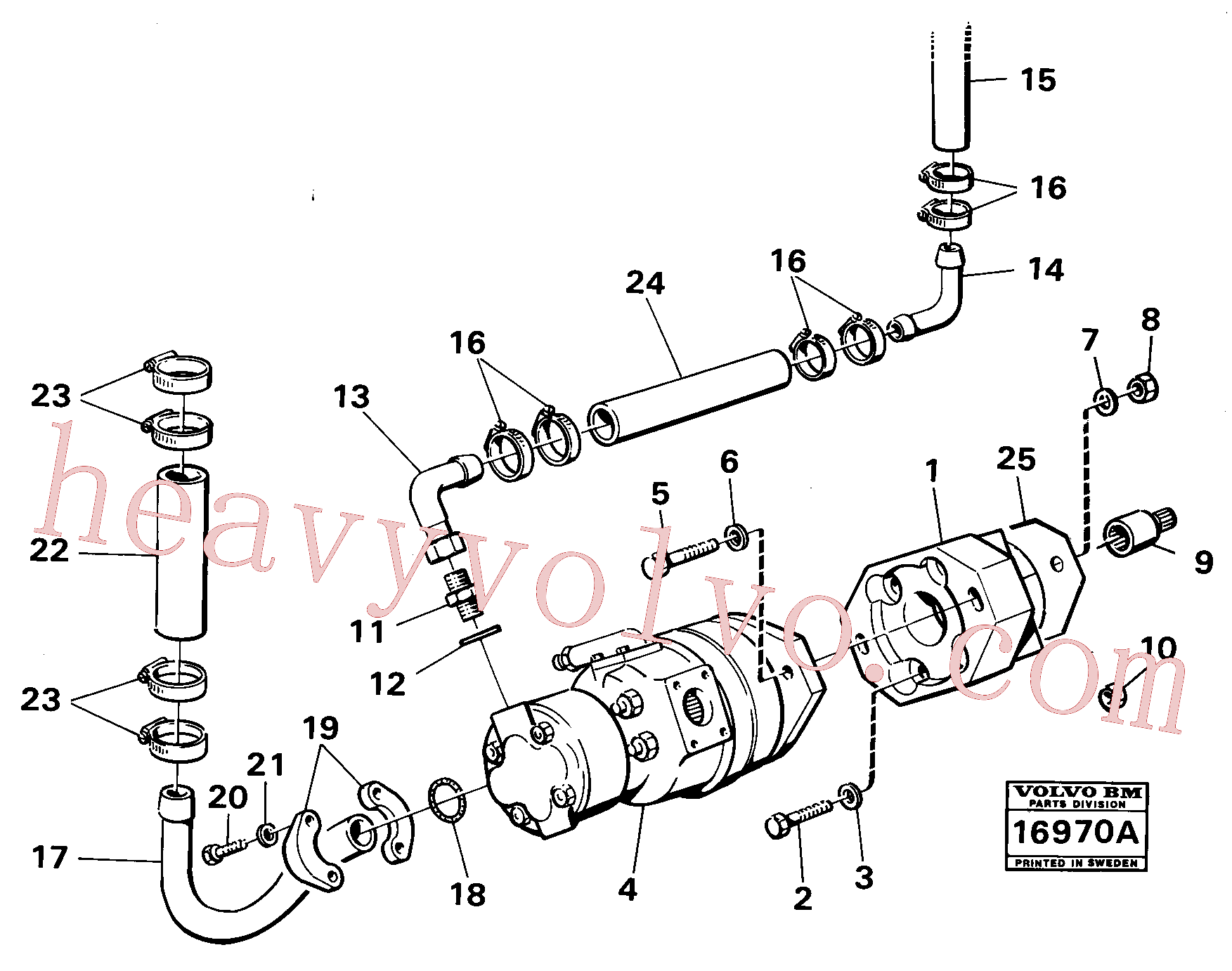 VOE955562 for Volvo Hydraulic pump with conn.99159,99393(16970A assembly)