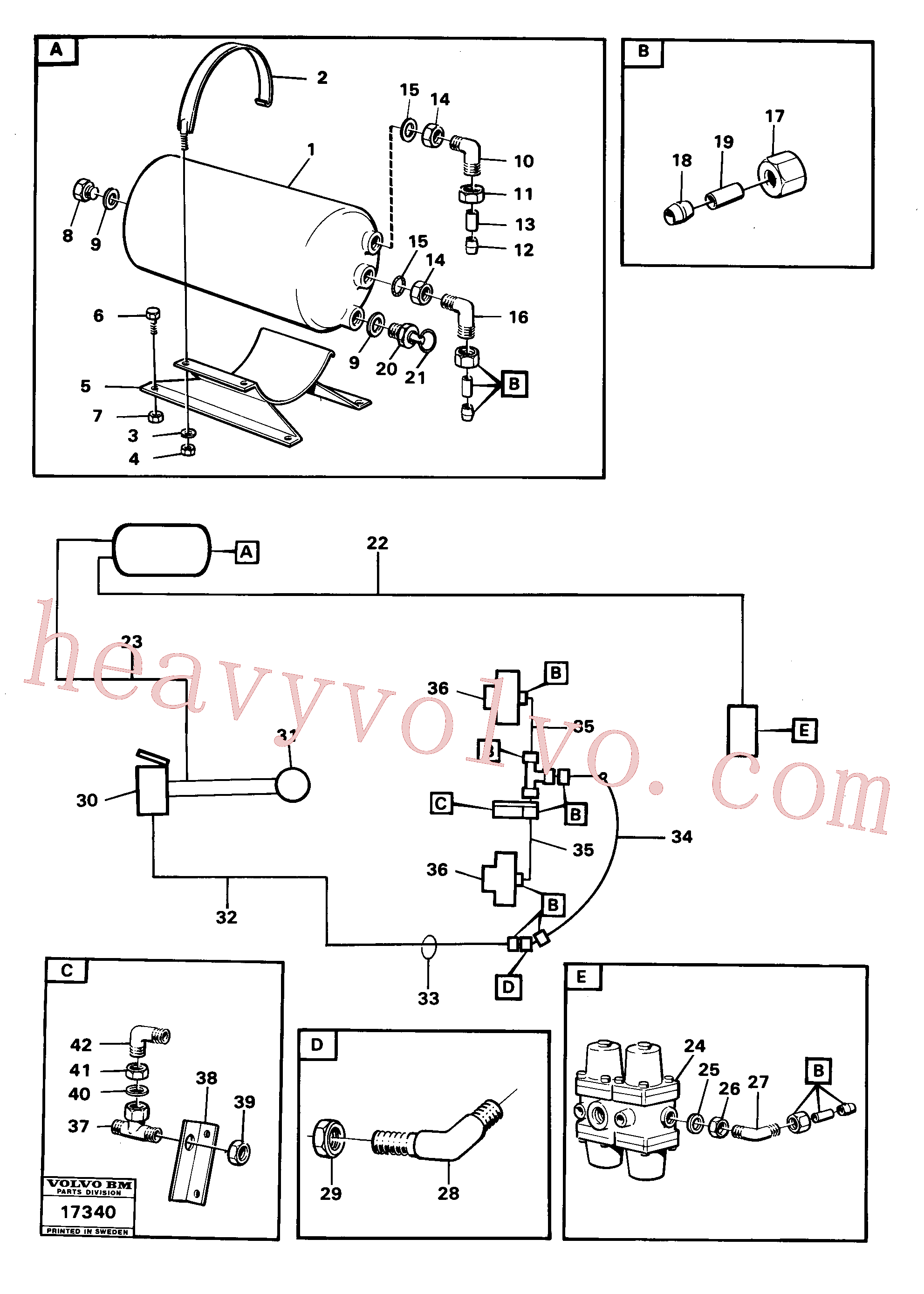 VOE14023230 for Volvo Brake system 2, Brake system 2 tillv nr 1800-(17340 assembly)