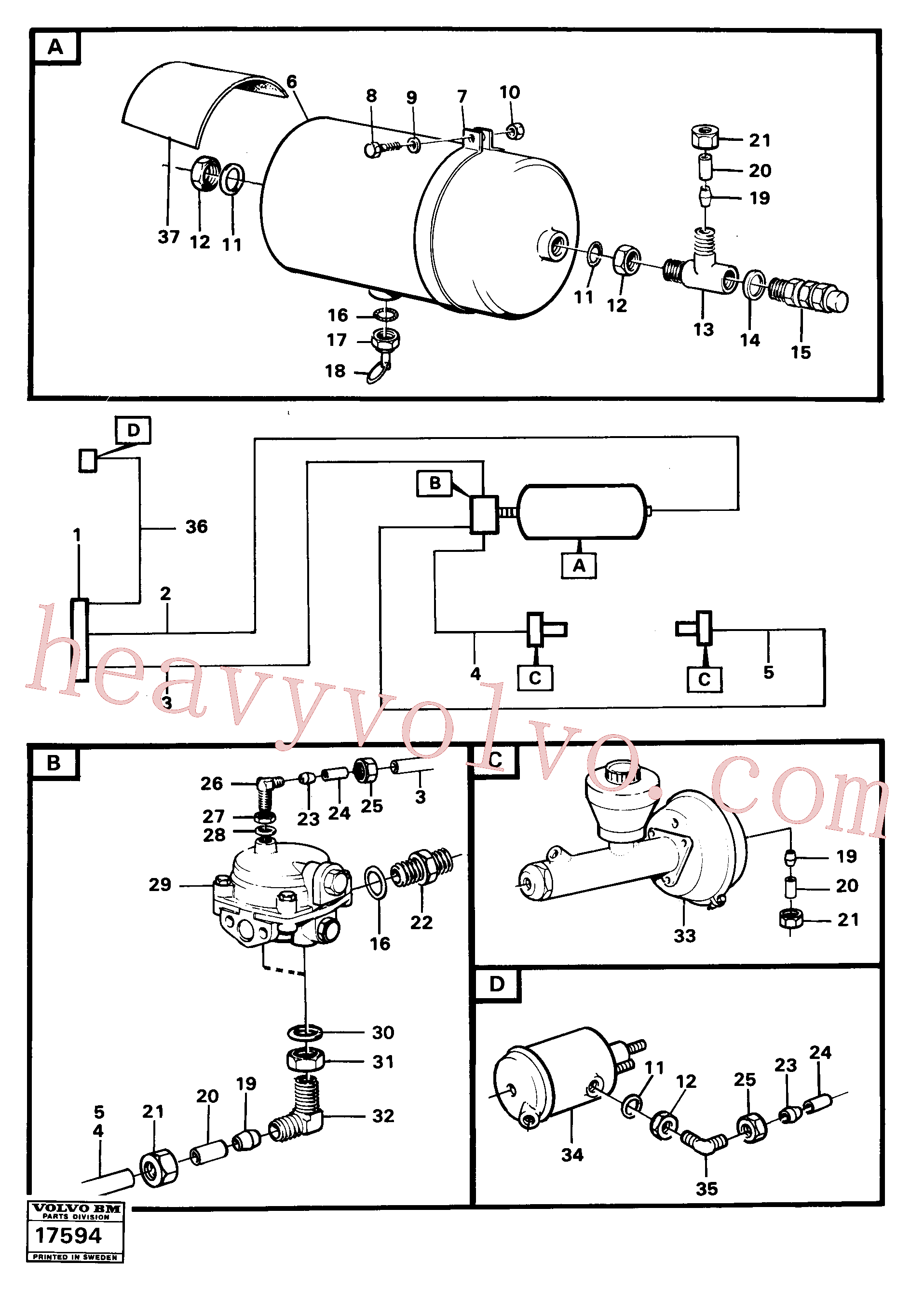 VOE20549894 for Volvo Brake circuit 1, trailer 6x6, Brake circuit 1, trailer.(17594 assembly)