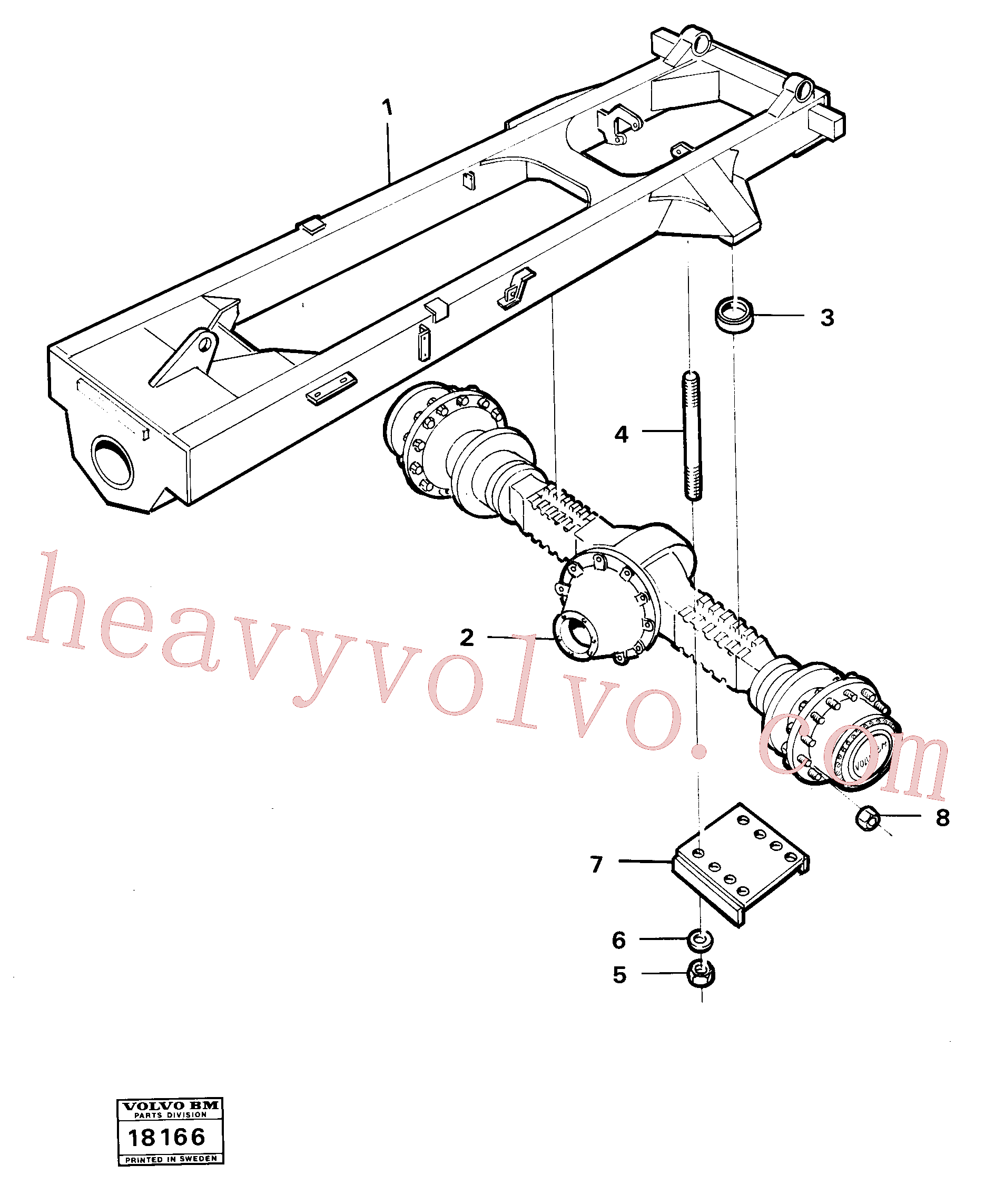 VOE14015106 for Volvo Rear axle suspension., Rear axle suspension 4x4(18166 assembly)