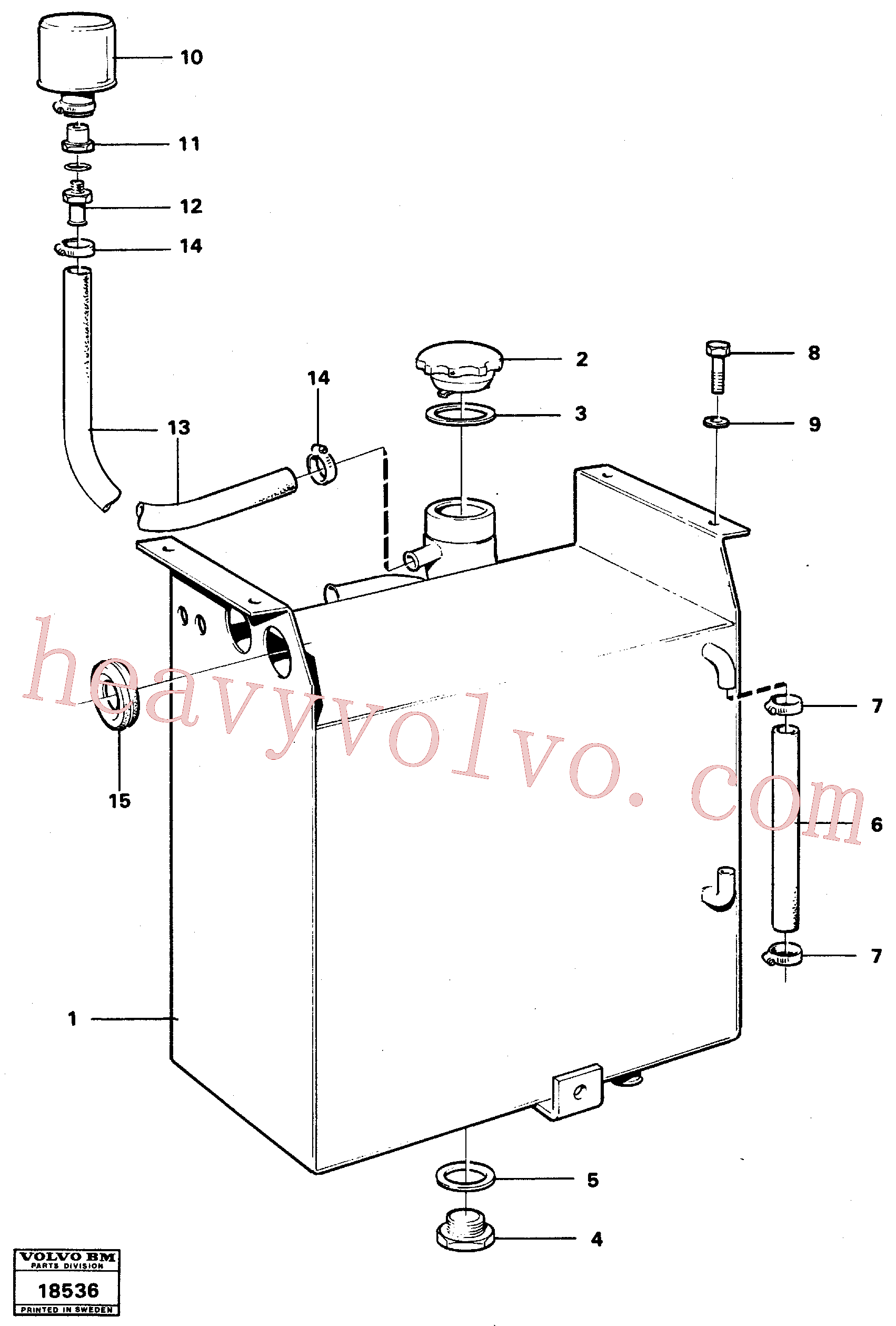 VOE13945411 for Volvo Tank with fitting parts, Tank with fitting parts.(18536 assembly)