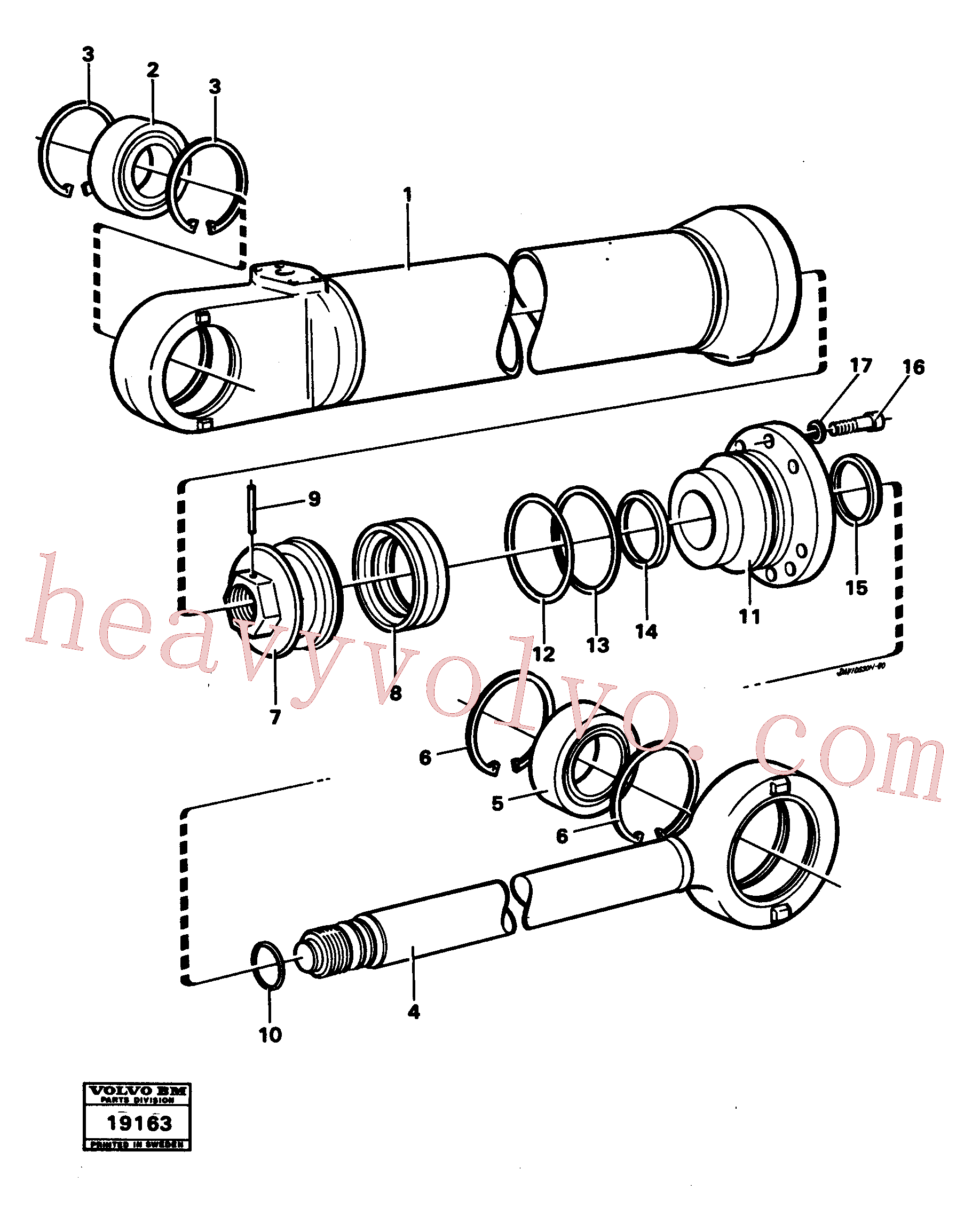 VOE941908 for Volvo Hydraulic cylinder lifting(19163 assembly)