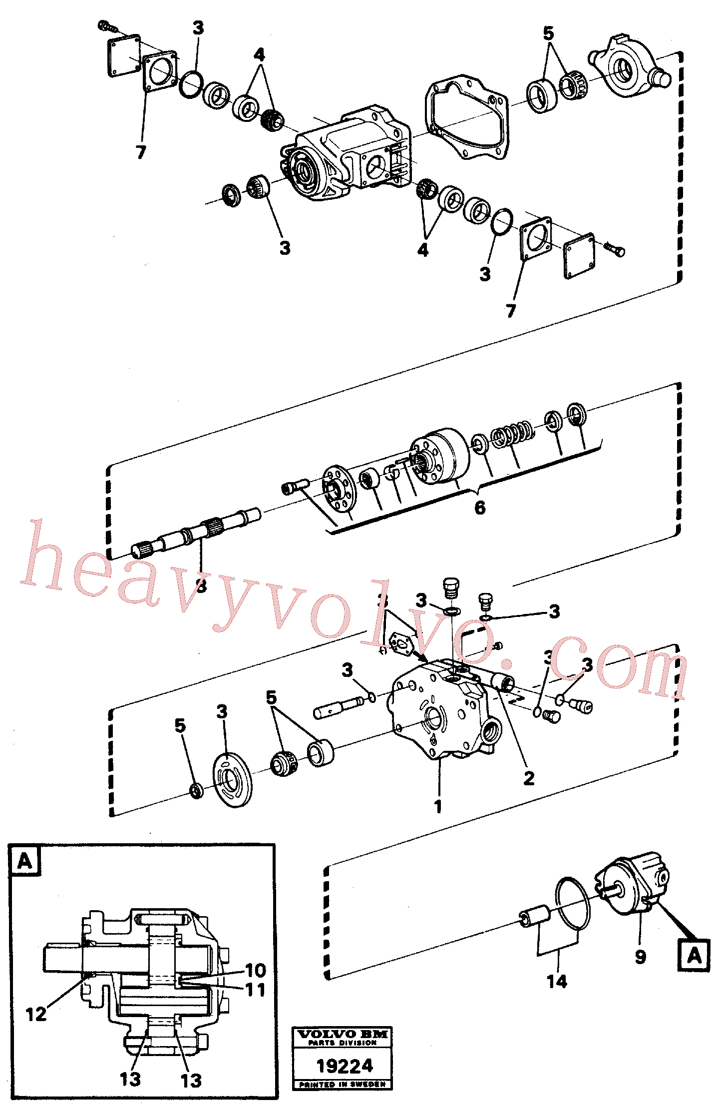 VOE6211663 for Volvo Hydraulic pump(19224 assembly)