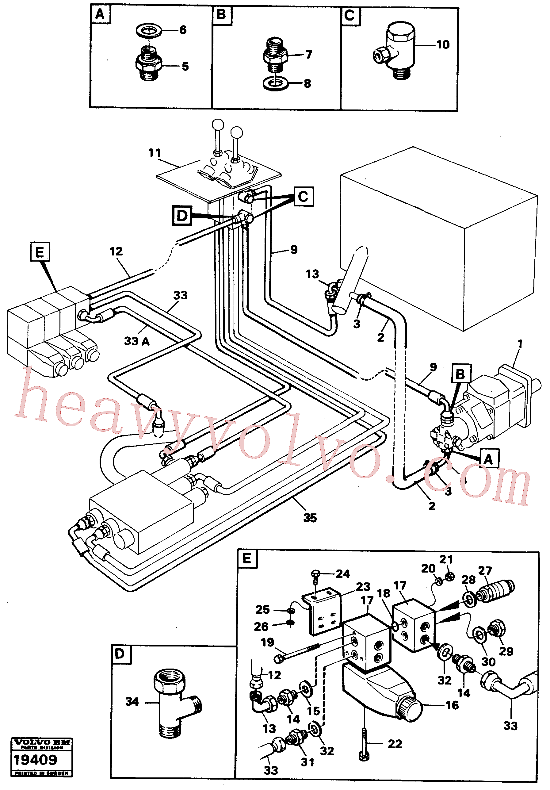 VOE947554 for Volvo Servo System: feed lines.(19409 assembly)