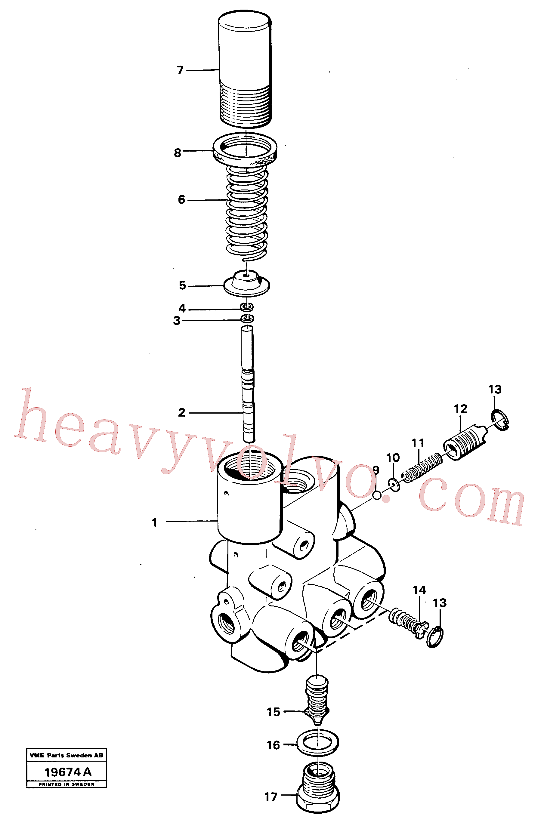 VOE914503 for Volvo Relief valve., Valves(19674A assembly)