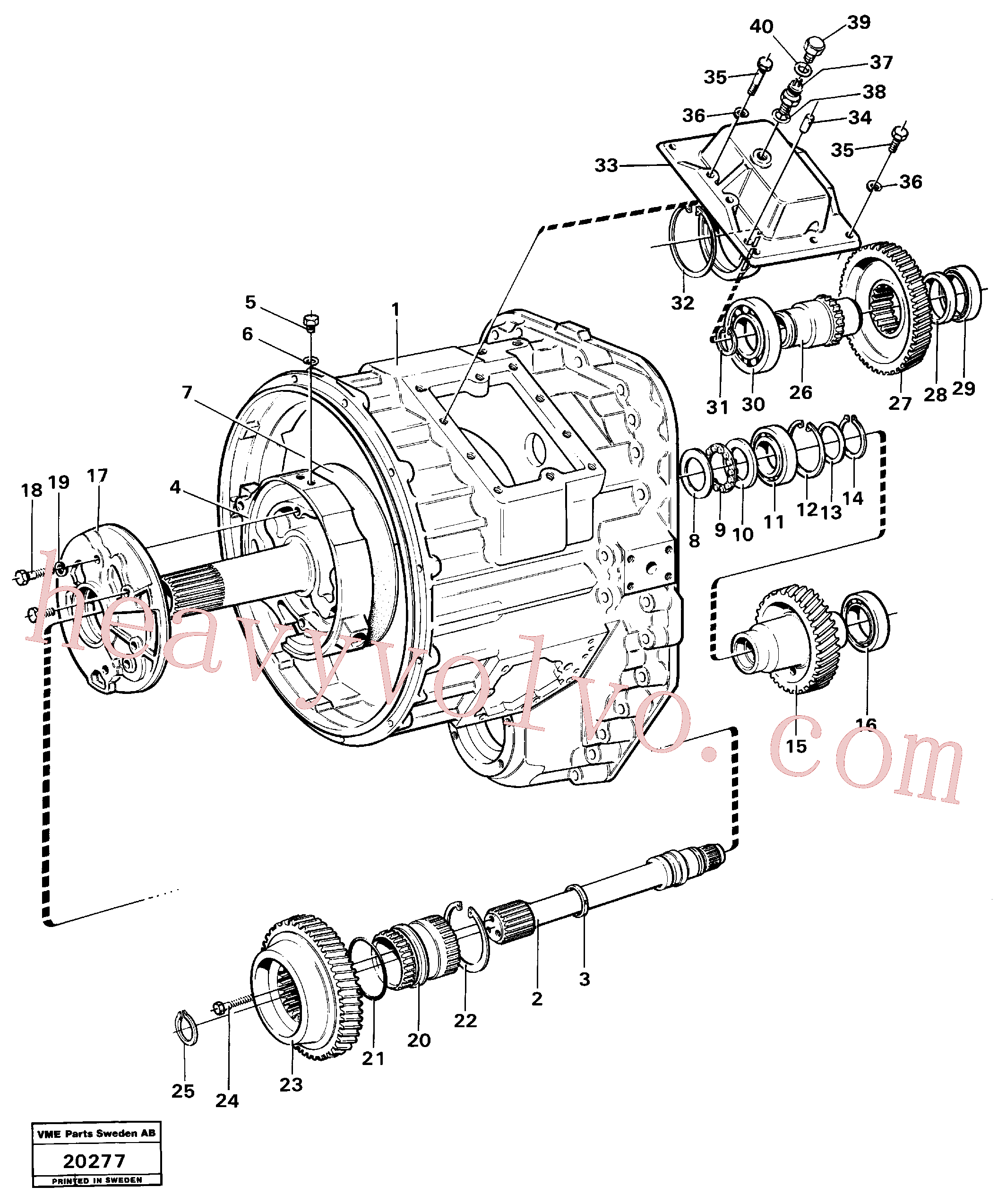 VOE925077 for Volvo Converter housing: gear and shafts(20277 assembly)