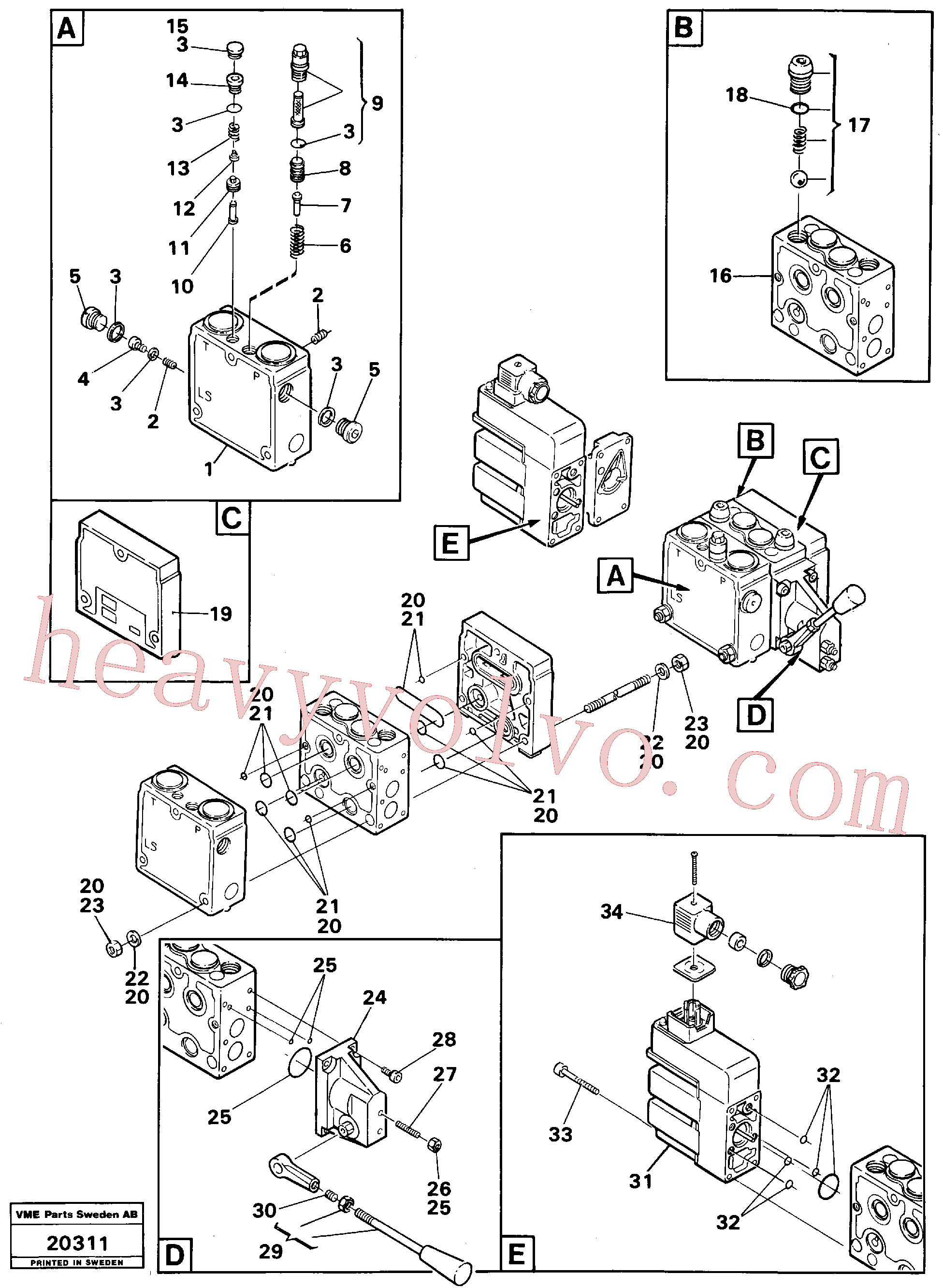 VOE962931 for Volvo Relief valve.(20311 assembly)