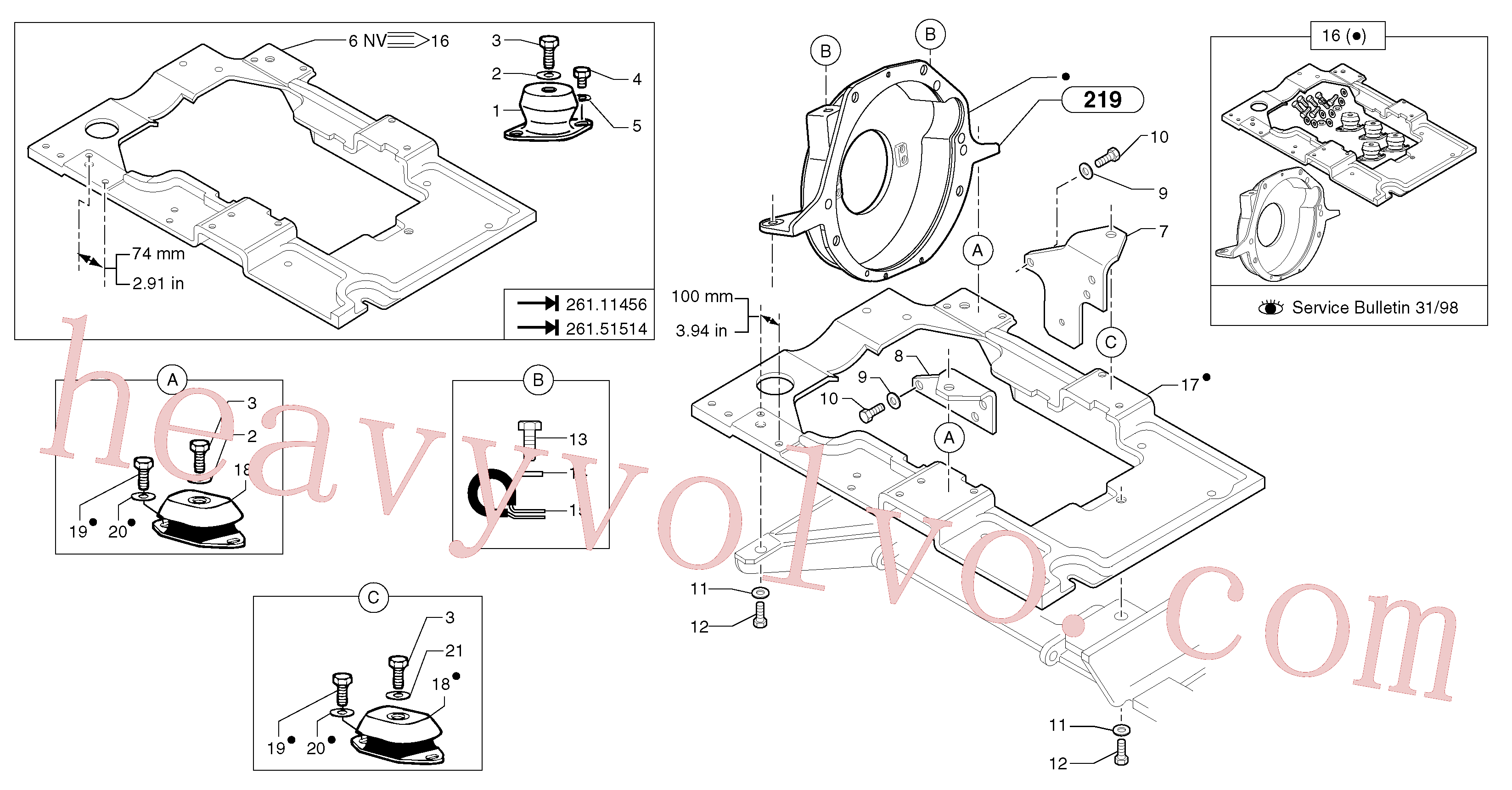 PJ4690299 for Volvo Engine mounts(218X2 assembly)