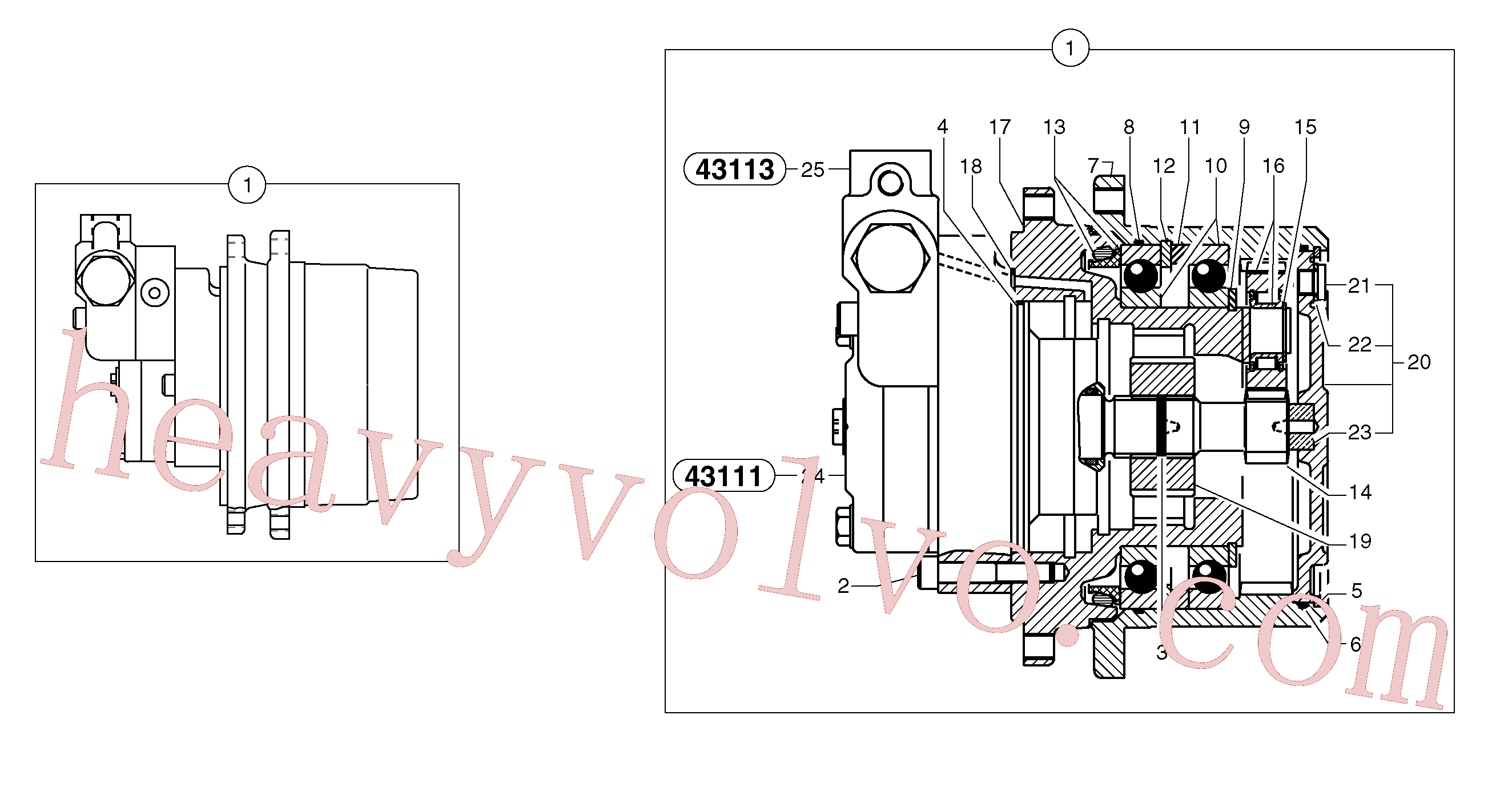 PJ7415946 for Volvo Travelling gear motor assy / without brake(4311X1 assembly)