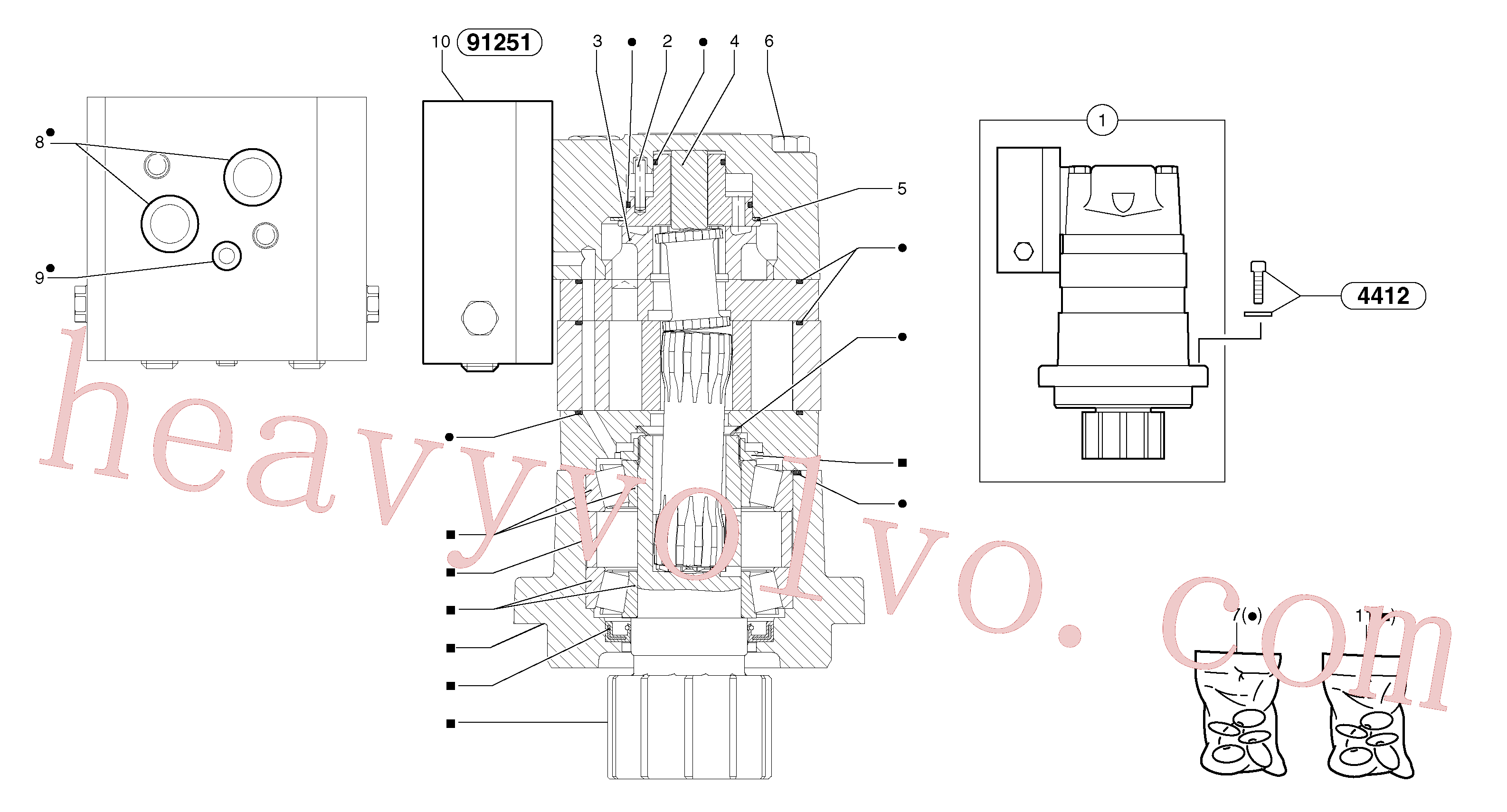 PJ7416854 for Volvo Slewing gear motor(44121X1 assembly)