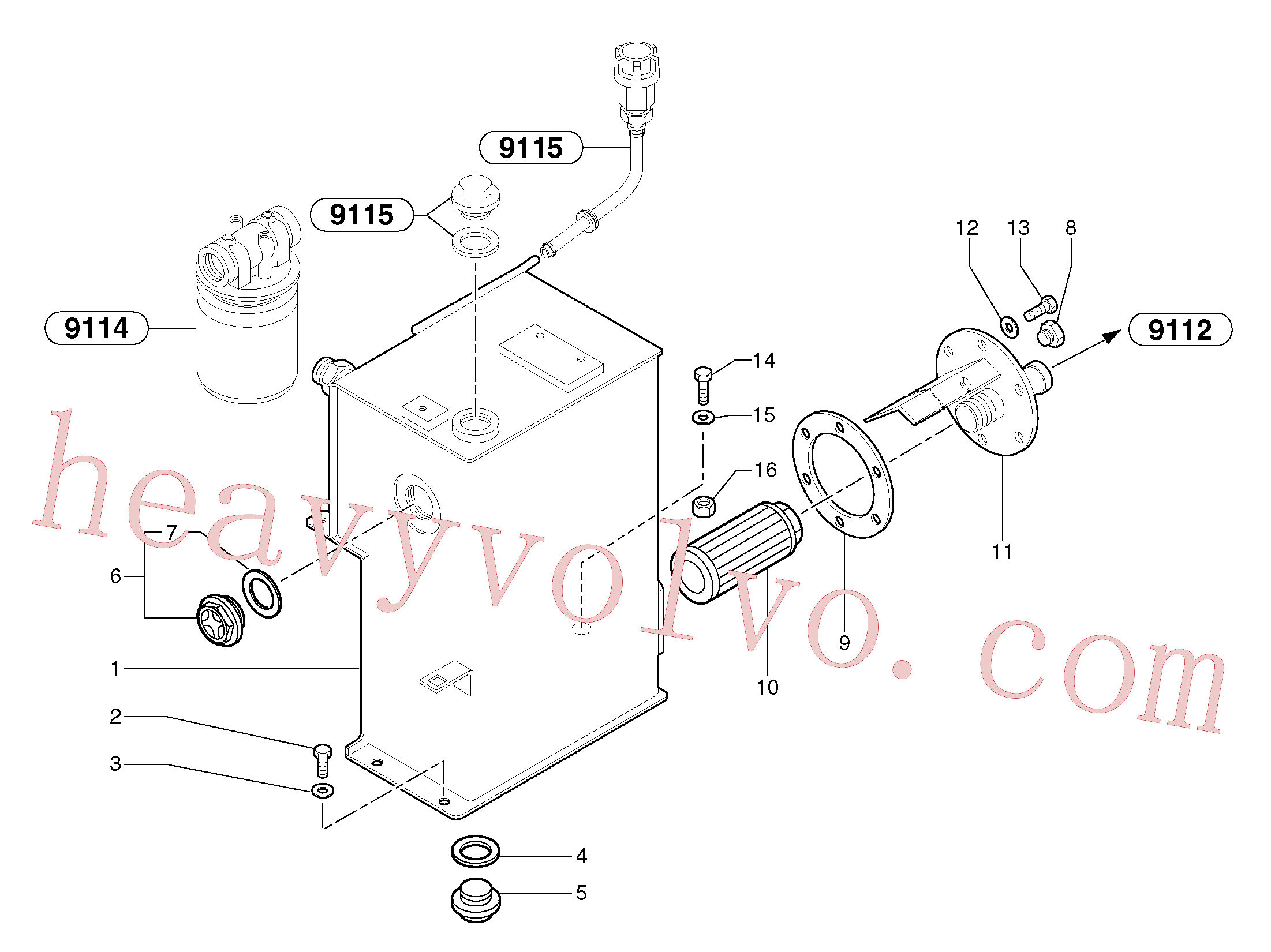 PJ4740019 for Volvo Hydraulic tank(9111X1 assembly)