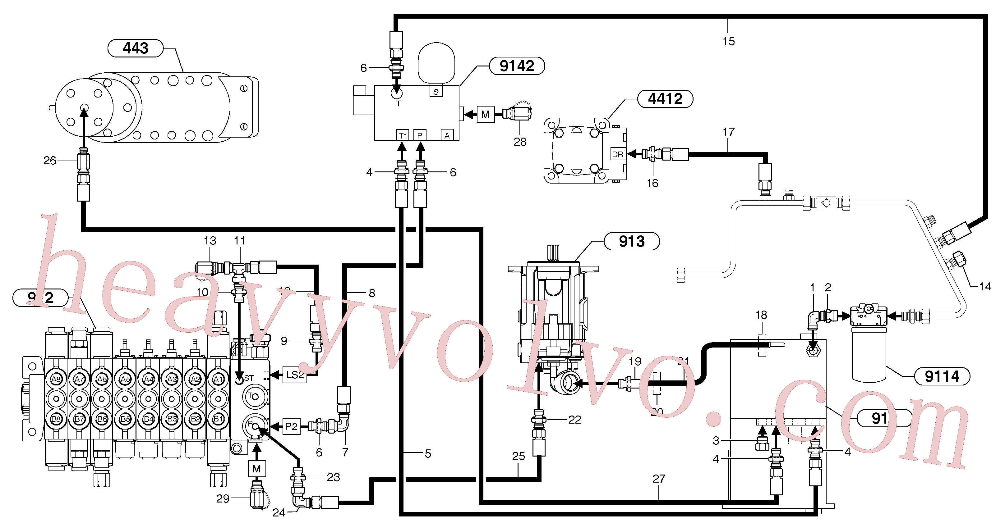 VOE11800954 for Volvo Attachments supply and return circuit(9112Z2 assembly)