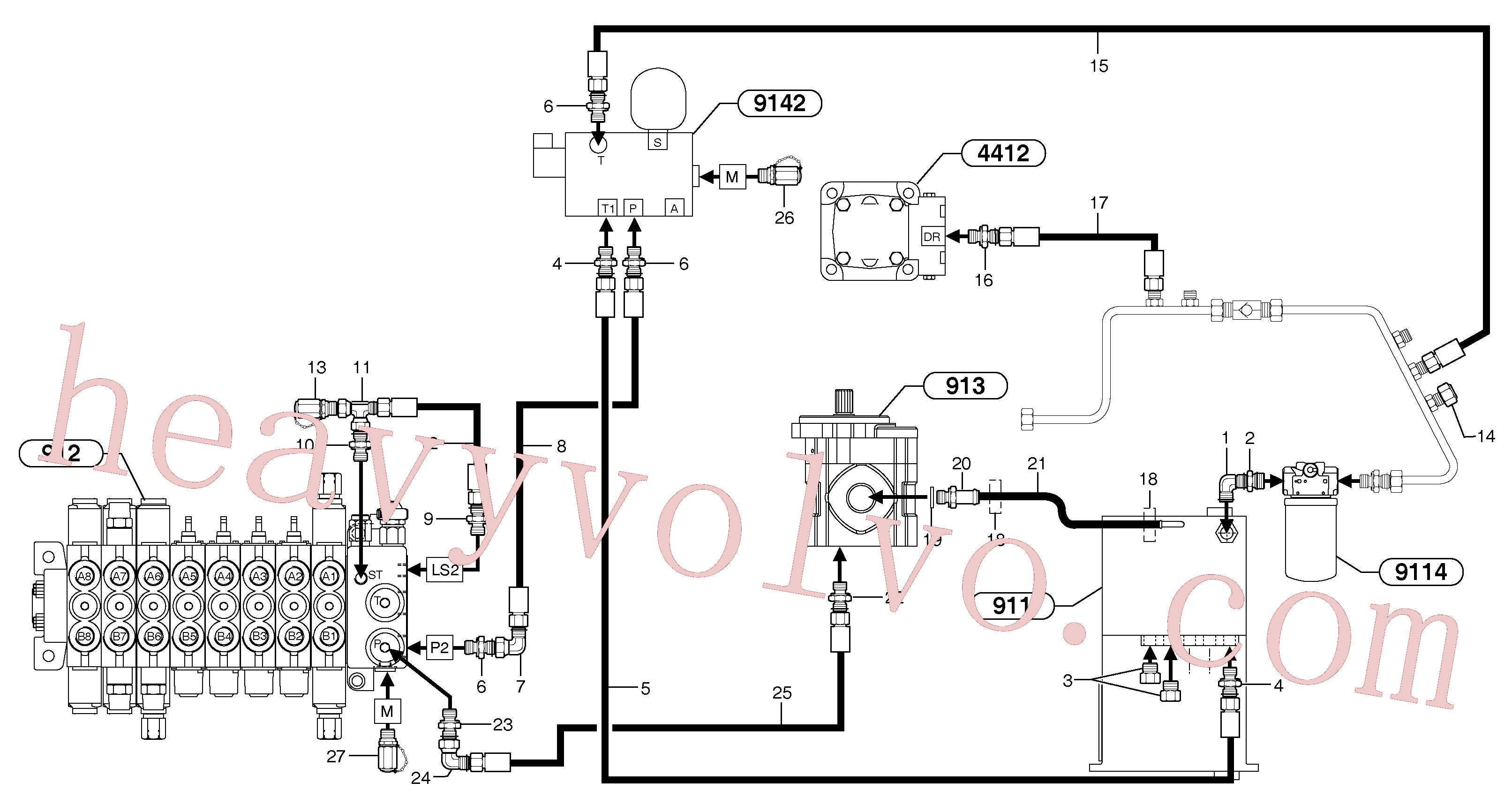 VOE11800954 for Volvo Attachments supply and return circuit(9112Z3 assembly)