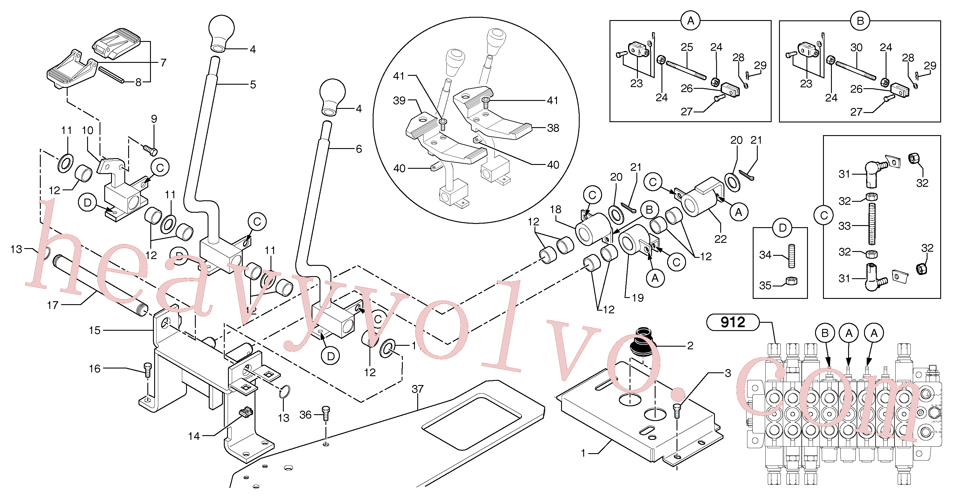 VOE11800695 for Volvo Control levers : travelling / accessories(9128Z1 assembly)