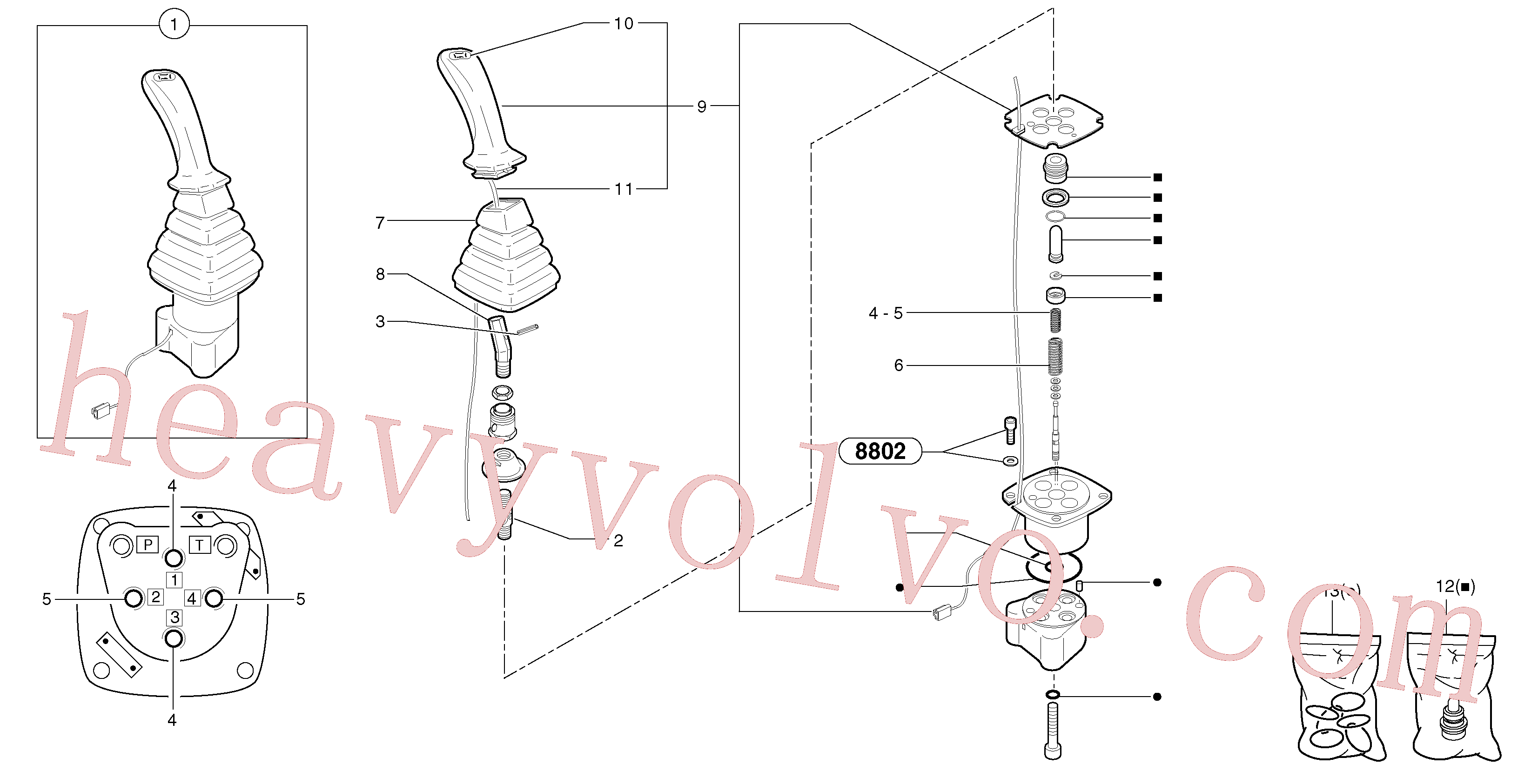 PJ5360262 for Volvo Control lever : dipper arm / slewing ( left )(91421X1 assembly)