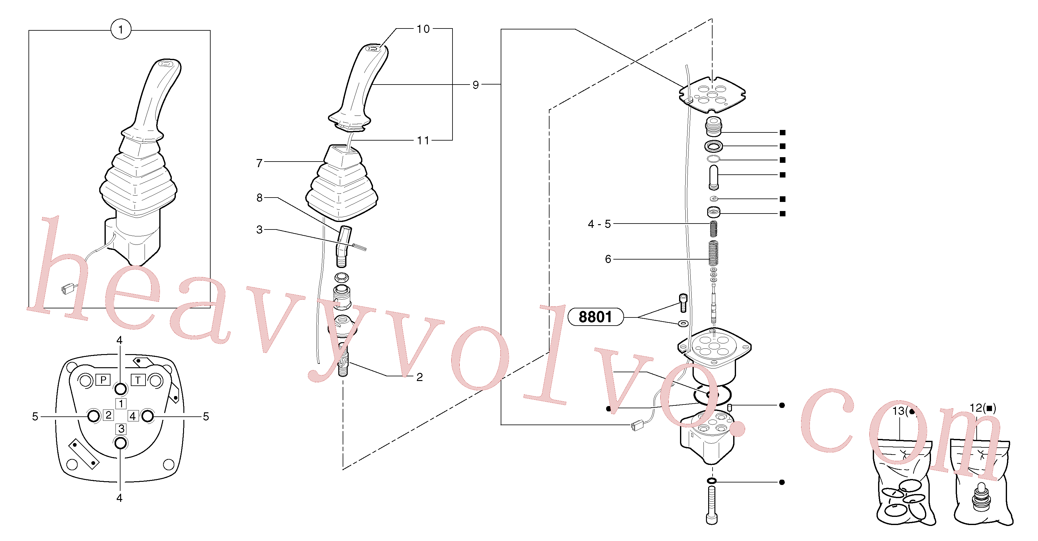 PJ5360261 for Volvo Control lever : boom / bucket ( right )(91422X1 assembly)