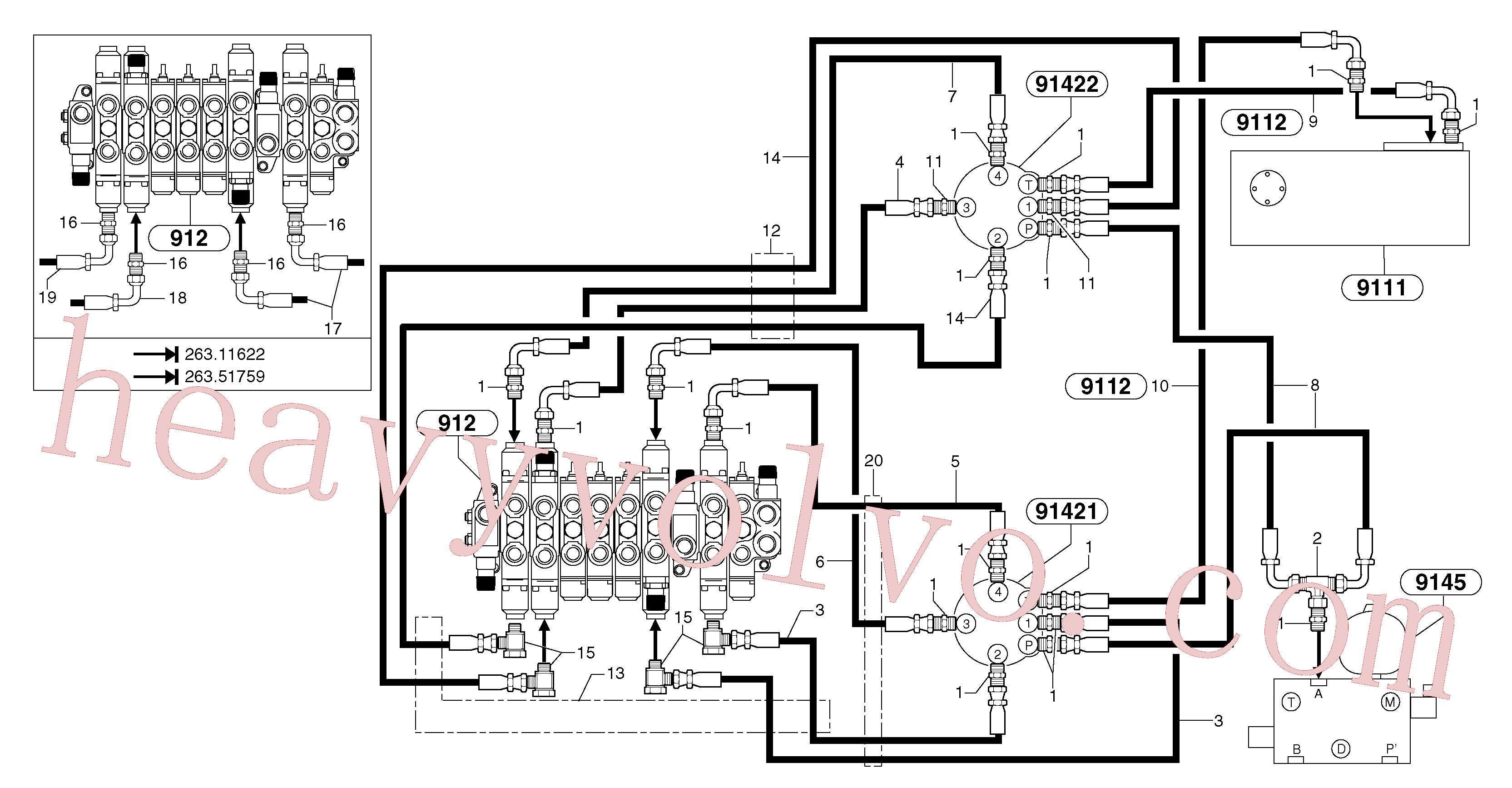 VOE11806418 for Volvo Hydr. circuit ( control's attachment )(9147X3 assembly)