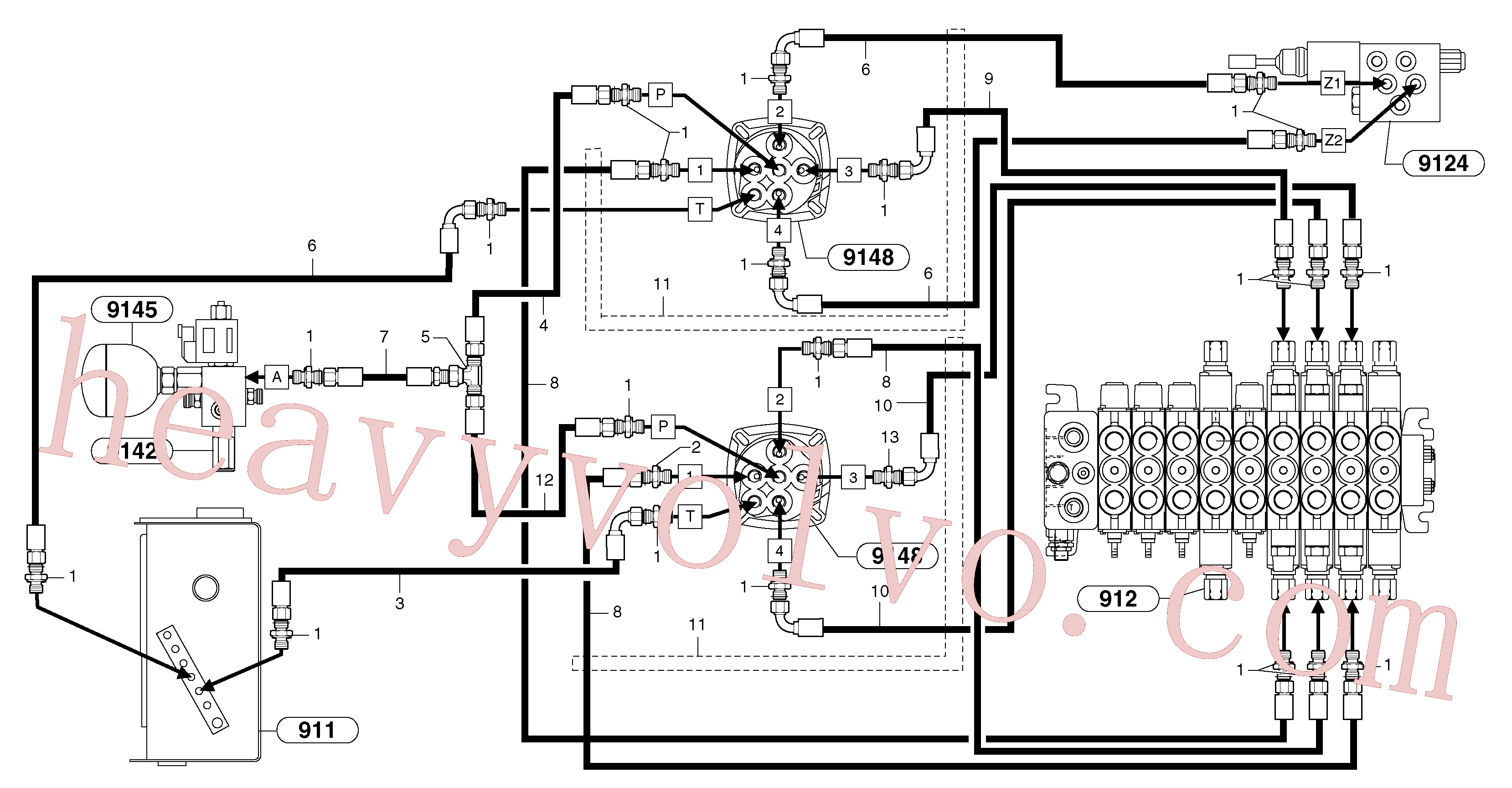 VOE936978 for Volvo Hydraulic circuit ( low pressure )(9147Y3 assembly)