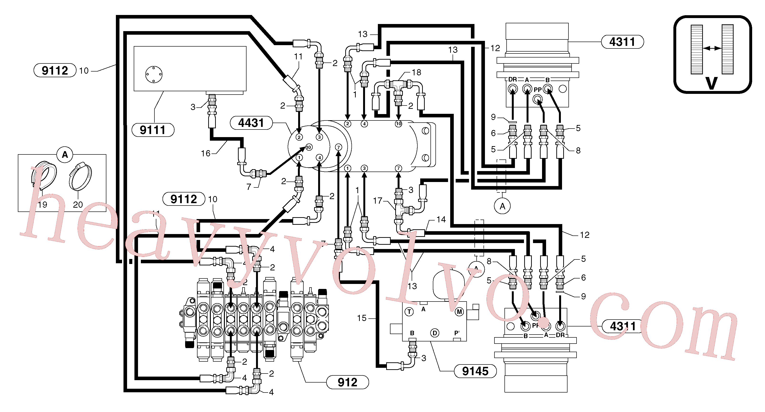 VOE11806313 for Volvo Hydr. circuit. ( travelling ) variable track(91641AX2 assembly)