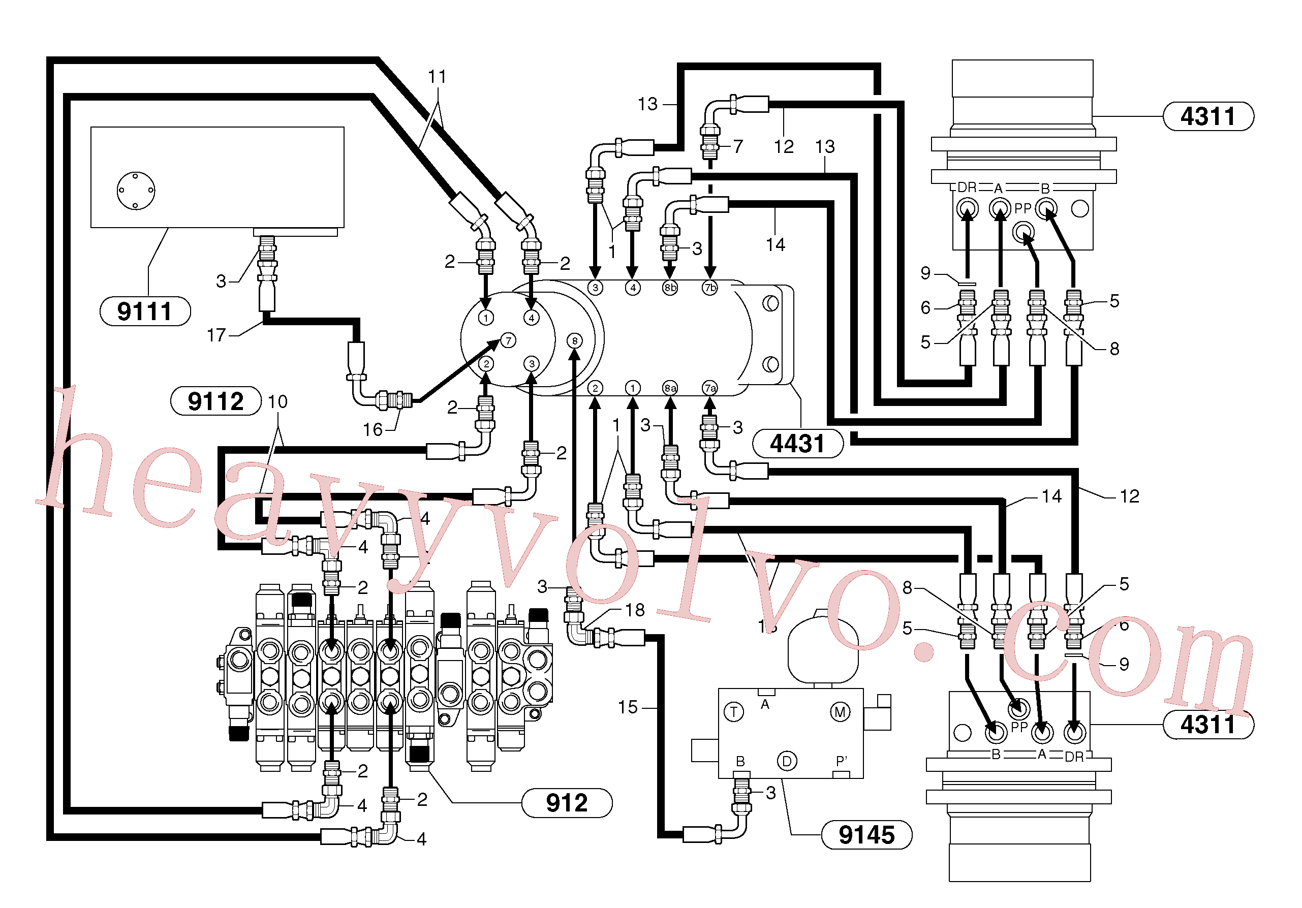 PJ4192526 for Volvo Hydr. circuit. ( travelling )(91641X2 assembly)