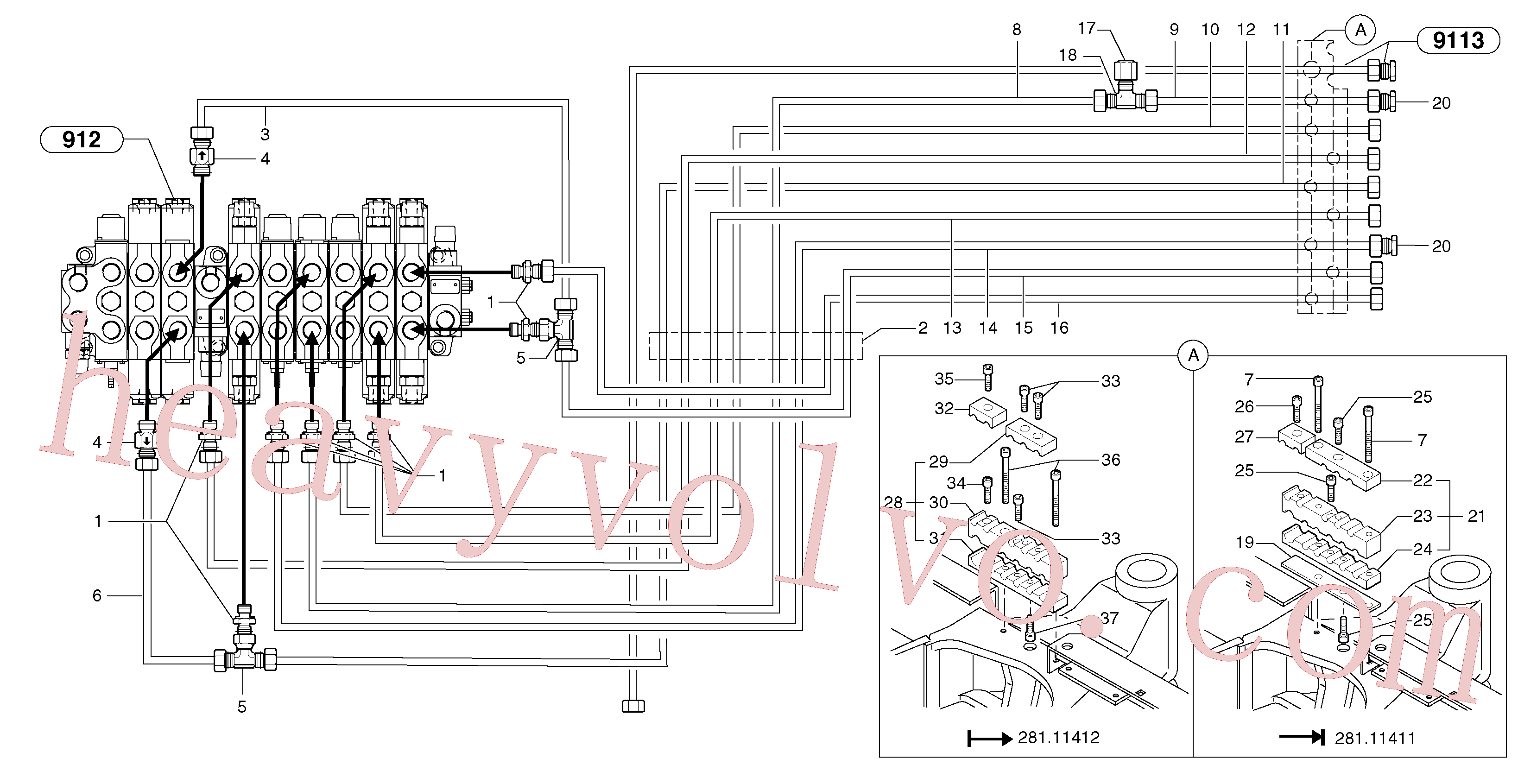 PJ4290151 for Volvo Hydraulic circuit ( platform )(9164FY1 assembly)