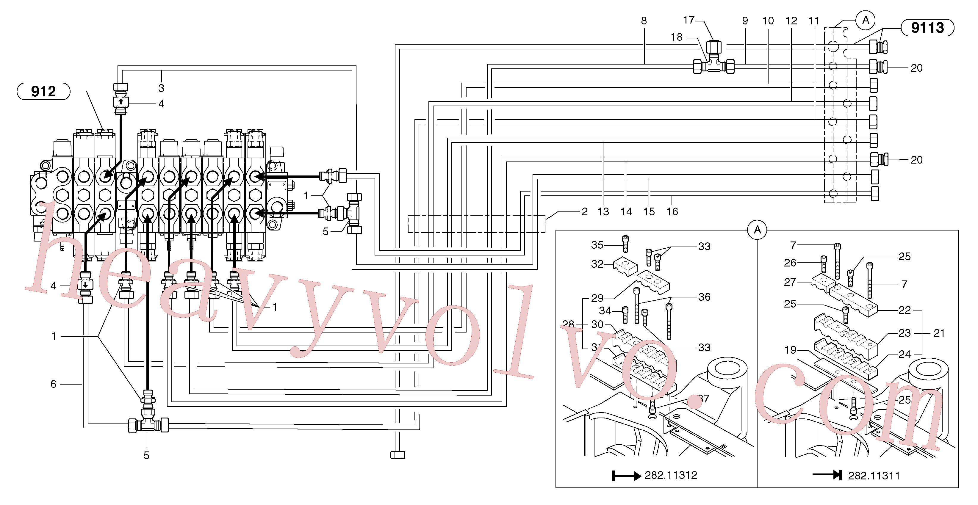 PJ4690695 for Volvo Hydraulic circuit ( platform )(9164FY2 assembly)