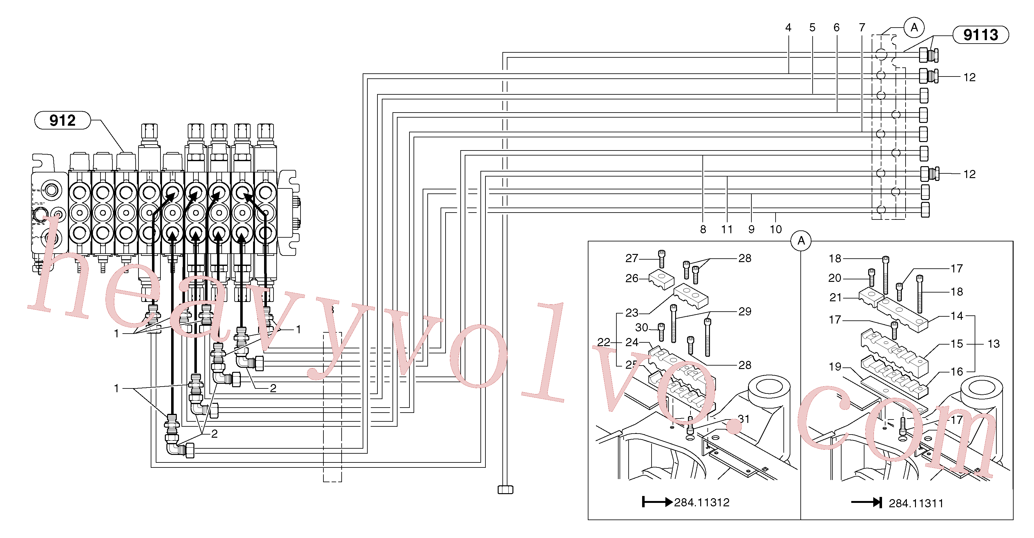 VOE11805514 for Volvo Hydraulic circuit ( platform )(9164FY4 assembly)