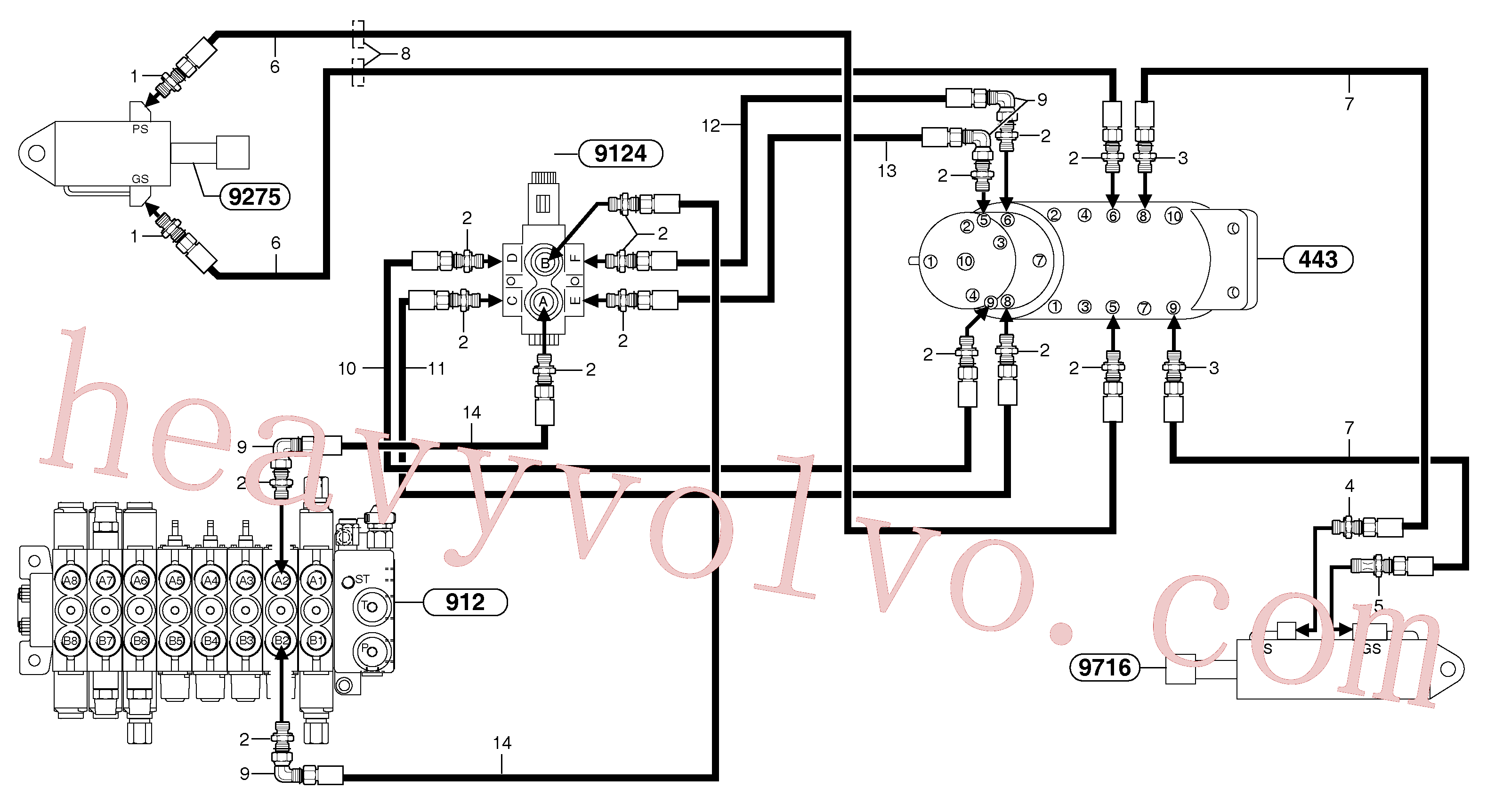 VOE11805967 for Volvo Hydr. circuit. ( dozer blade ) variable track(9164FZ1 assembly)