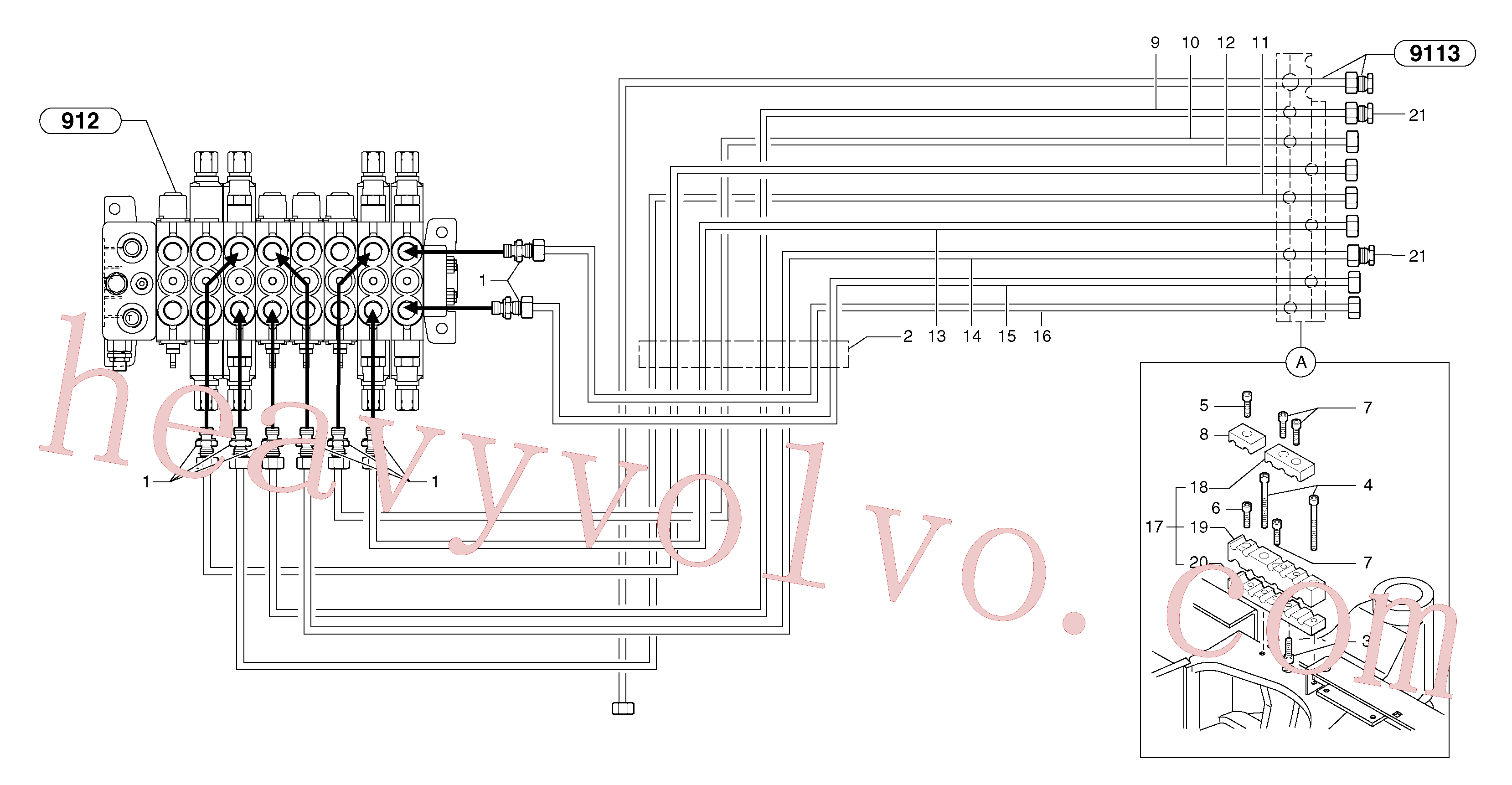 PJ5910895 for Volvo Hydraulic circuit ( platform )(9164GY1 assembly)