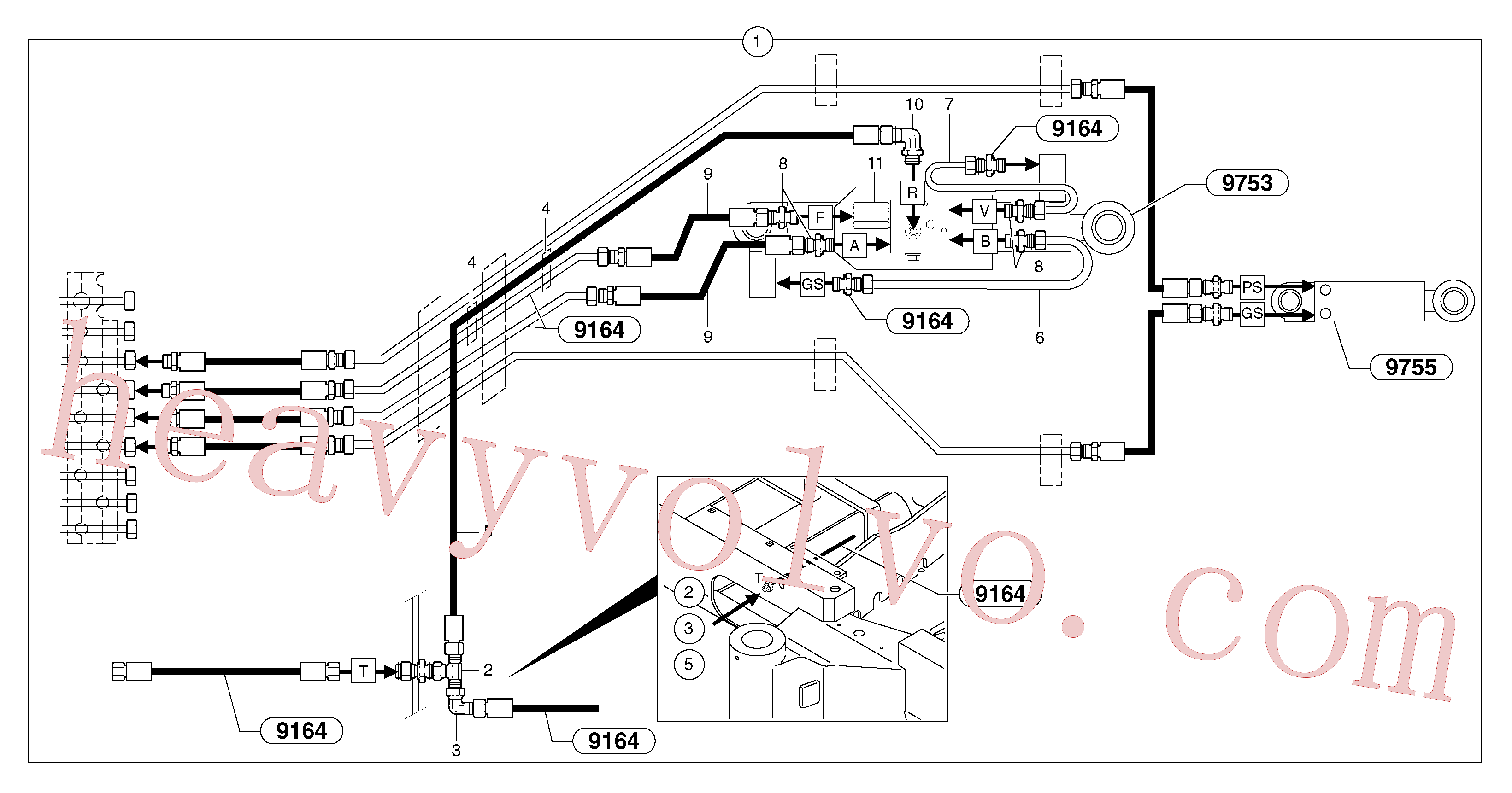 PJ5471037 for Volvo Hydraulic circuit ( safety valve / dipper arm )(9164NY1 assembly)