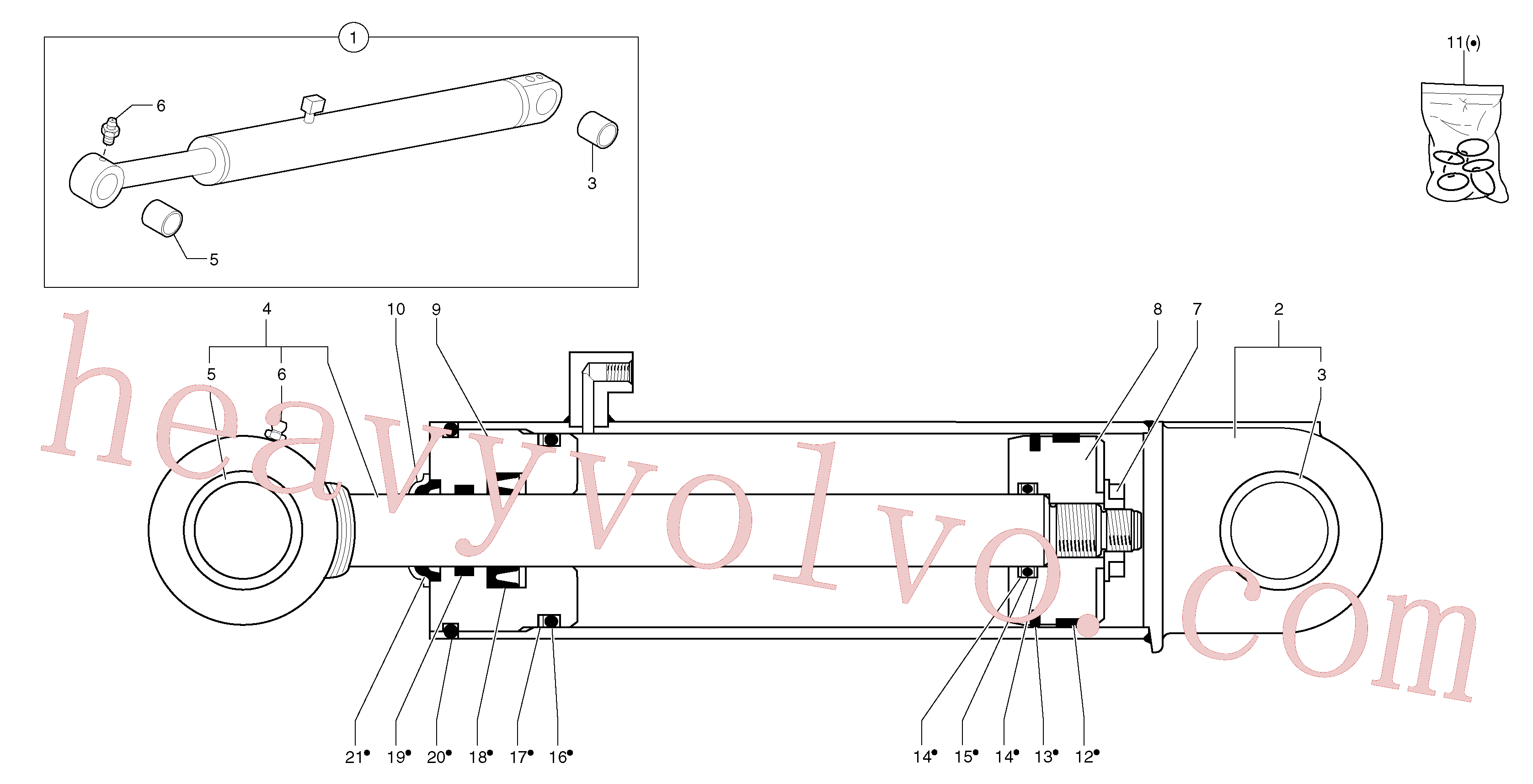 PJ3870304 for Volvo Boom offset cylinder(9716Y1 assembly)