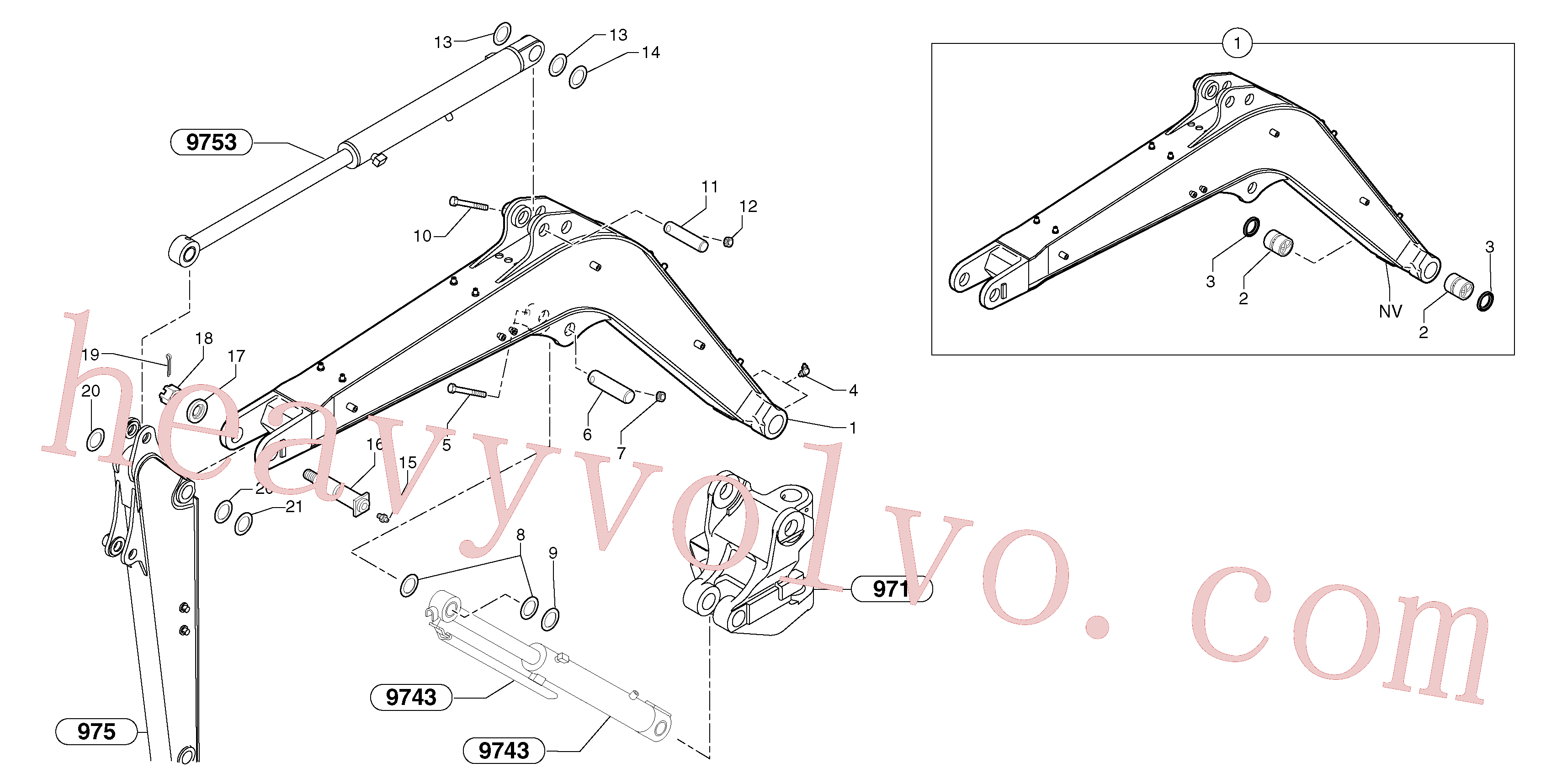 VOE11802310 for Volvo Boom(974Y3 assembly)