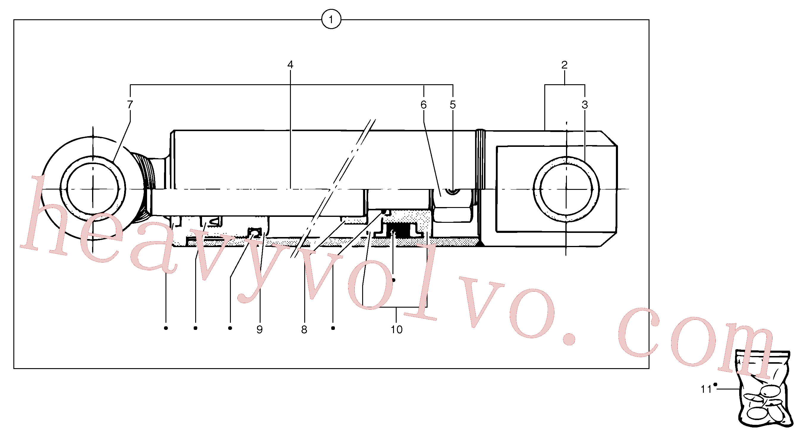 PJ4570021 for Volvo Telescopic arm cylinder(9756BZ1 assembly)