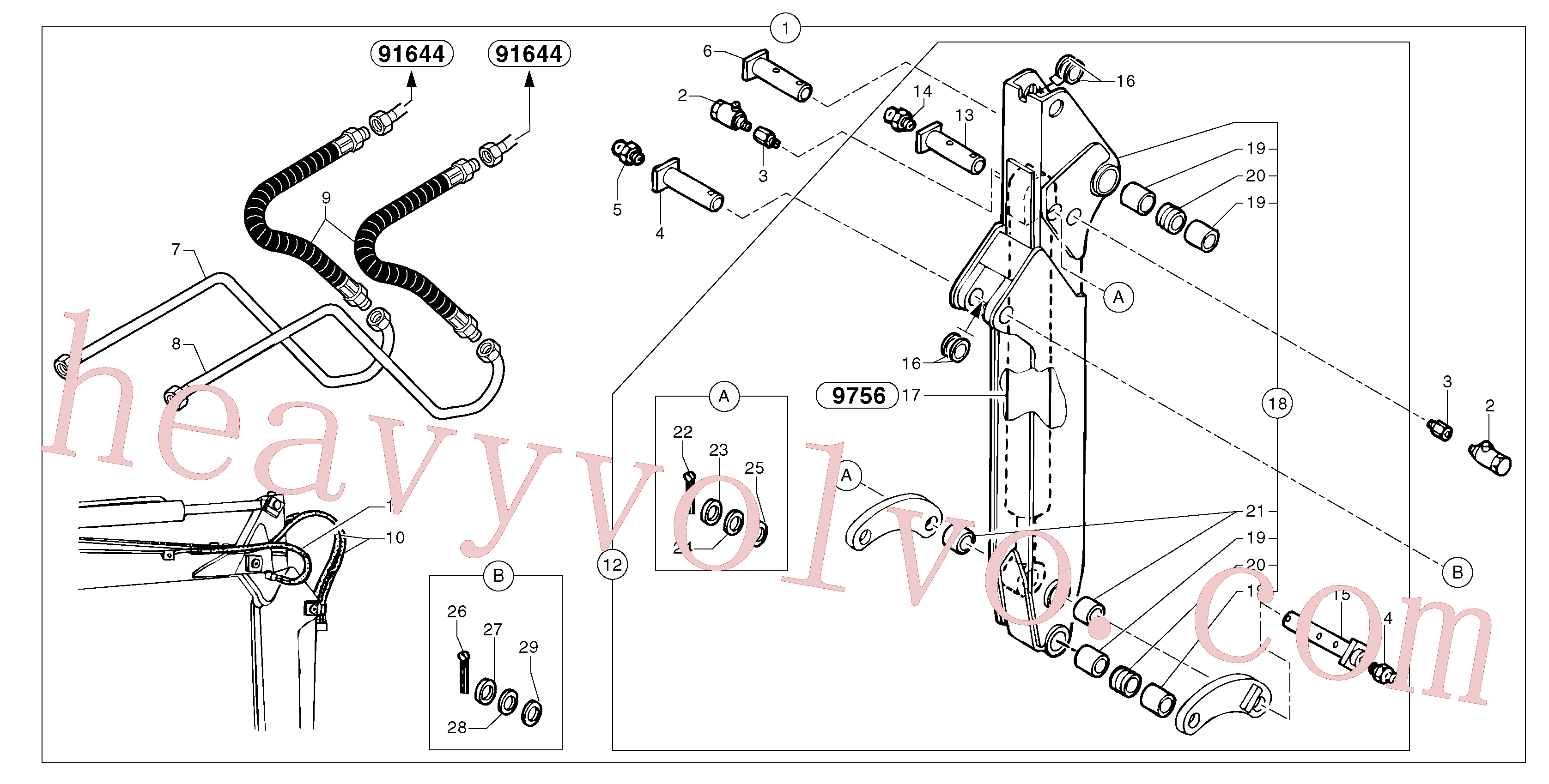 PJ4090008 for Volvo Telescopic arm(9757X1 assembly)